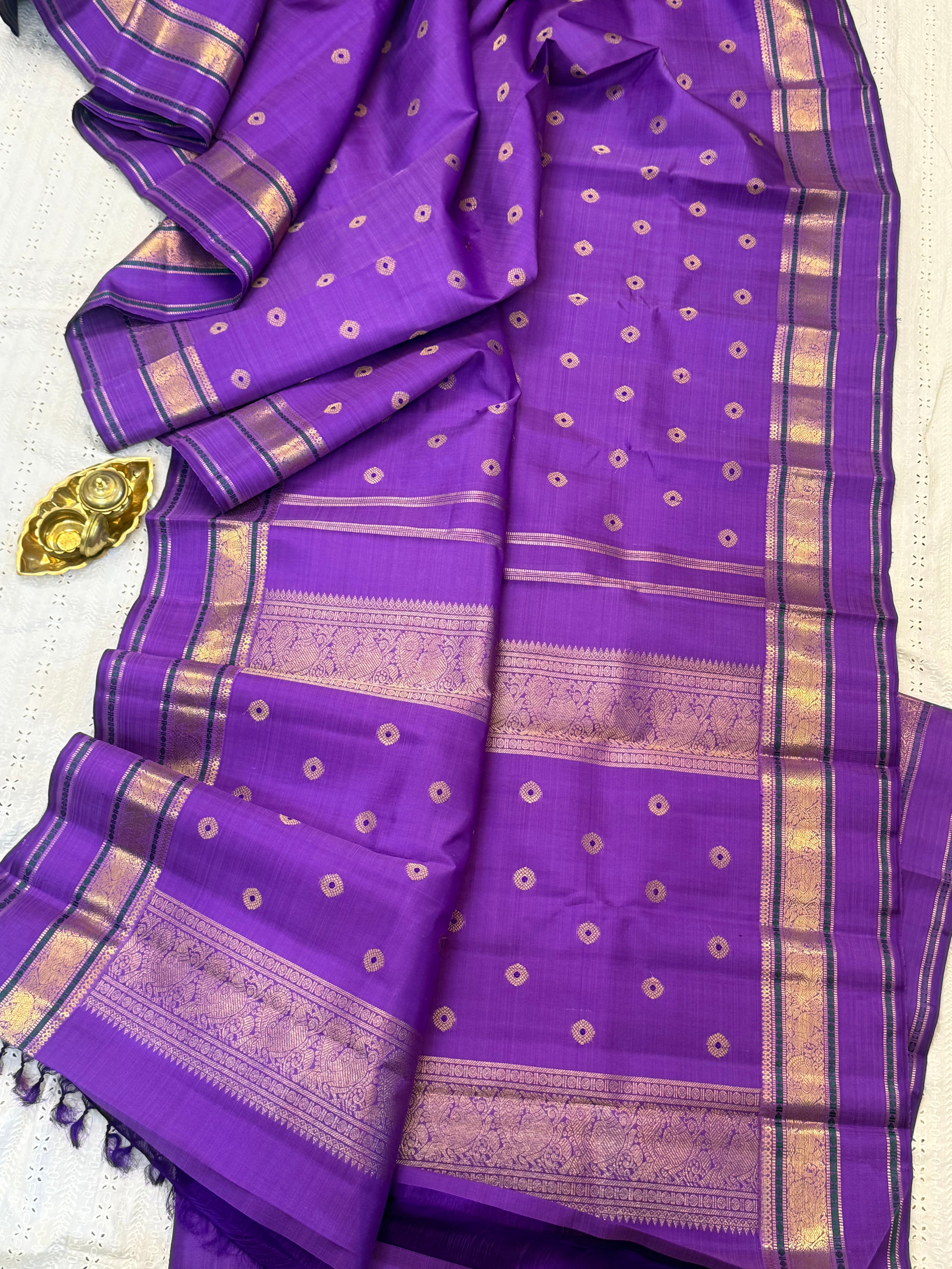 Lavender body Meenakari Butta / kanjipuram silk saree CLSA10004
