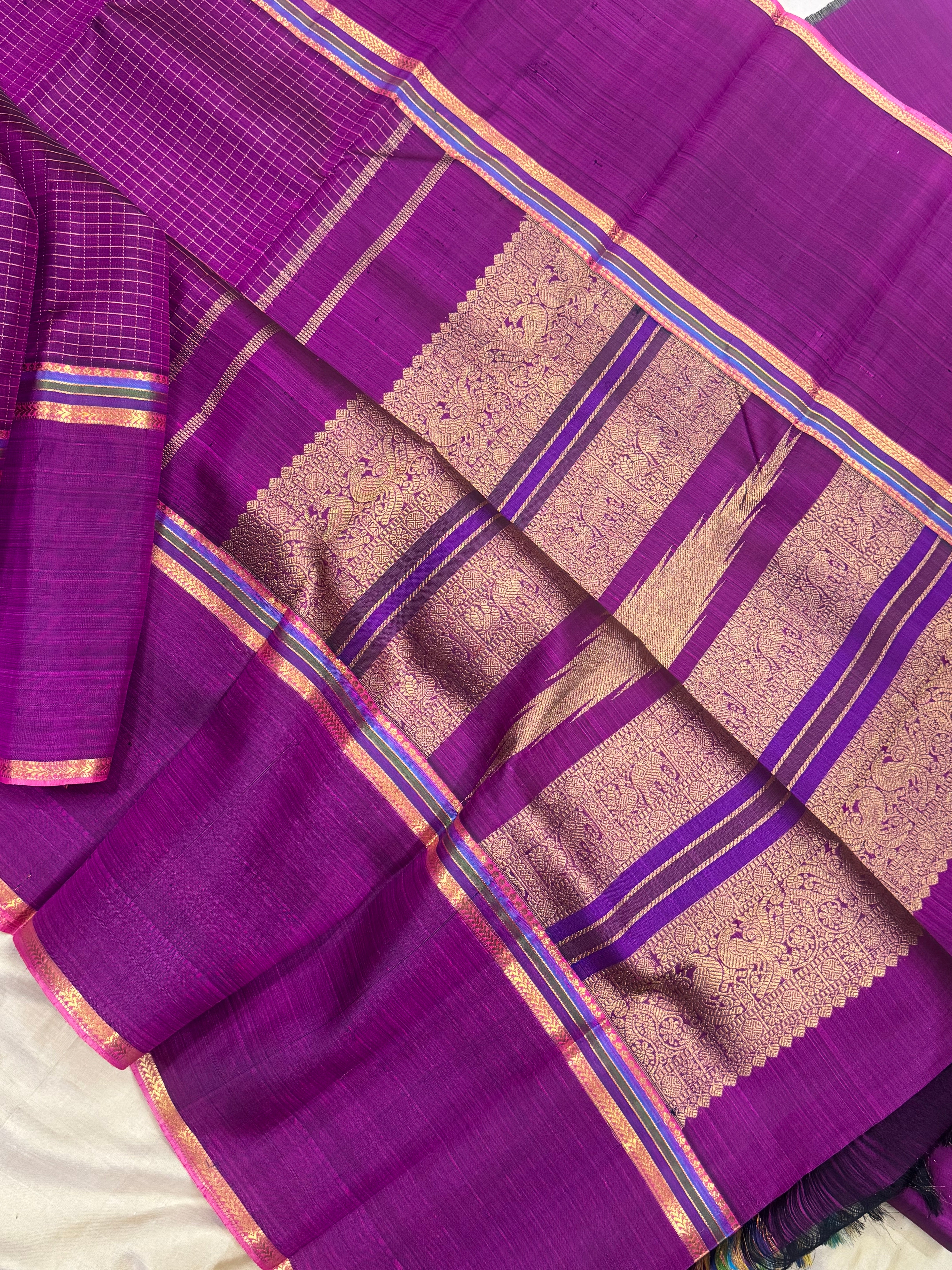 Long border style zari kattam Long border. / kanjipuram silk