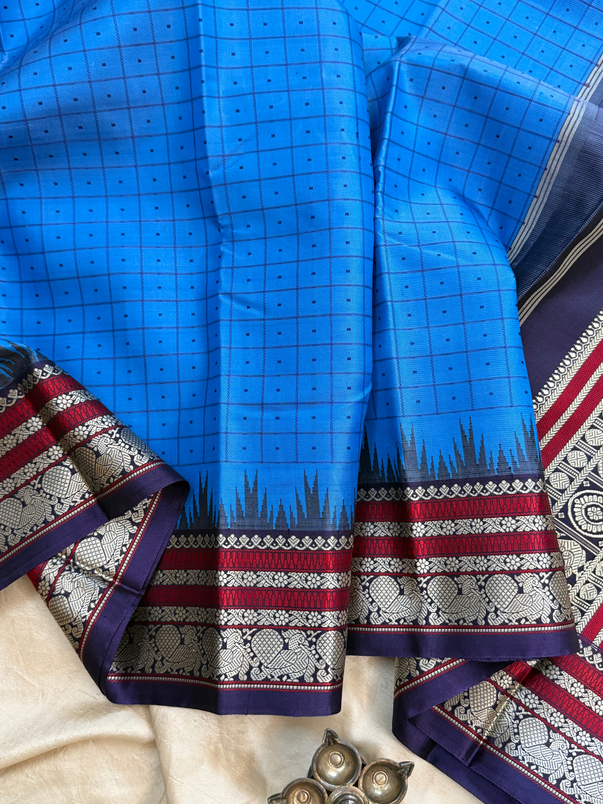 Aanadha blue Laksham Butta / Special edition silk saree