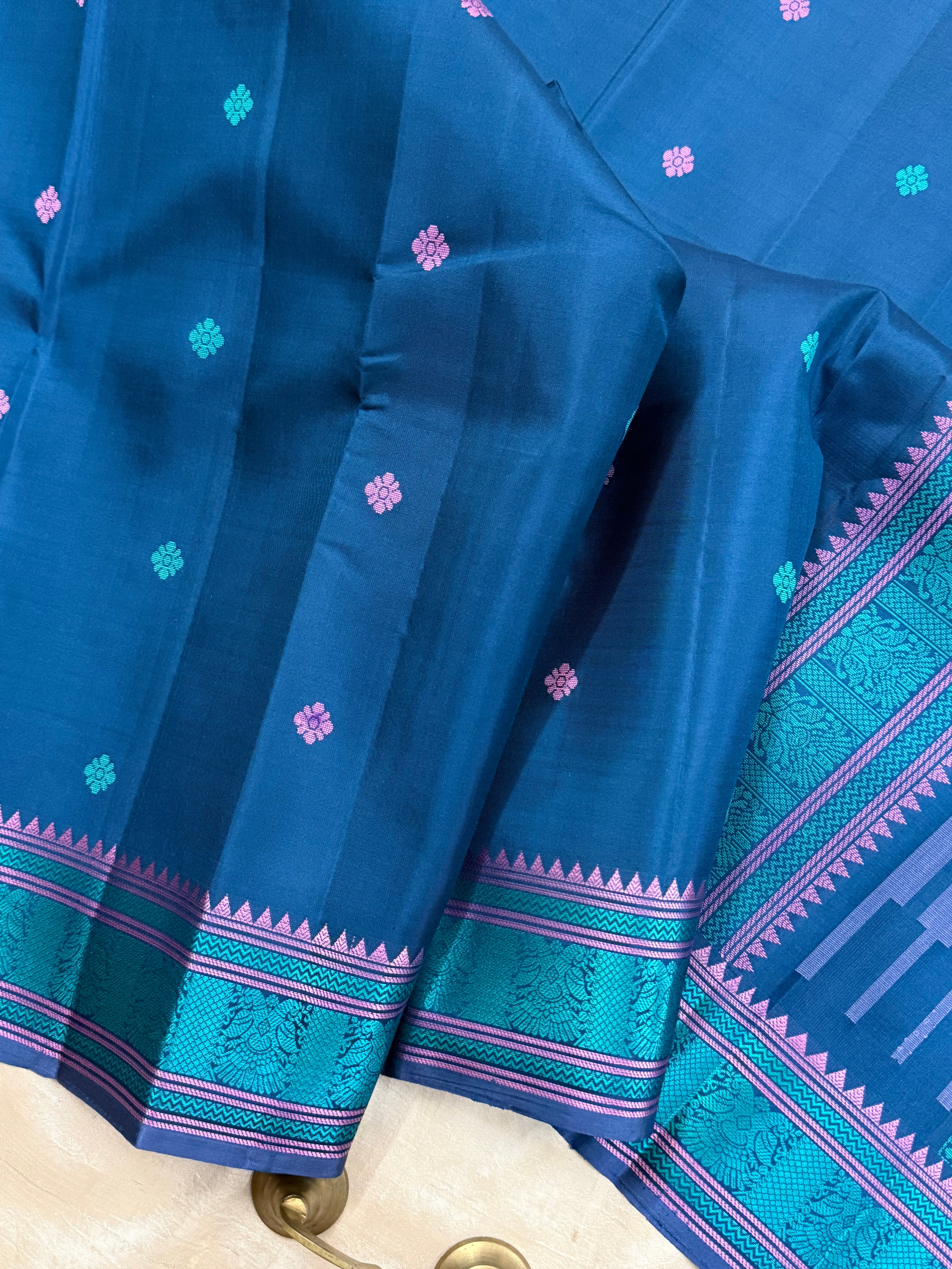 Deep peacock blue / Varnangal Soft Silk