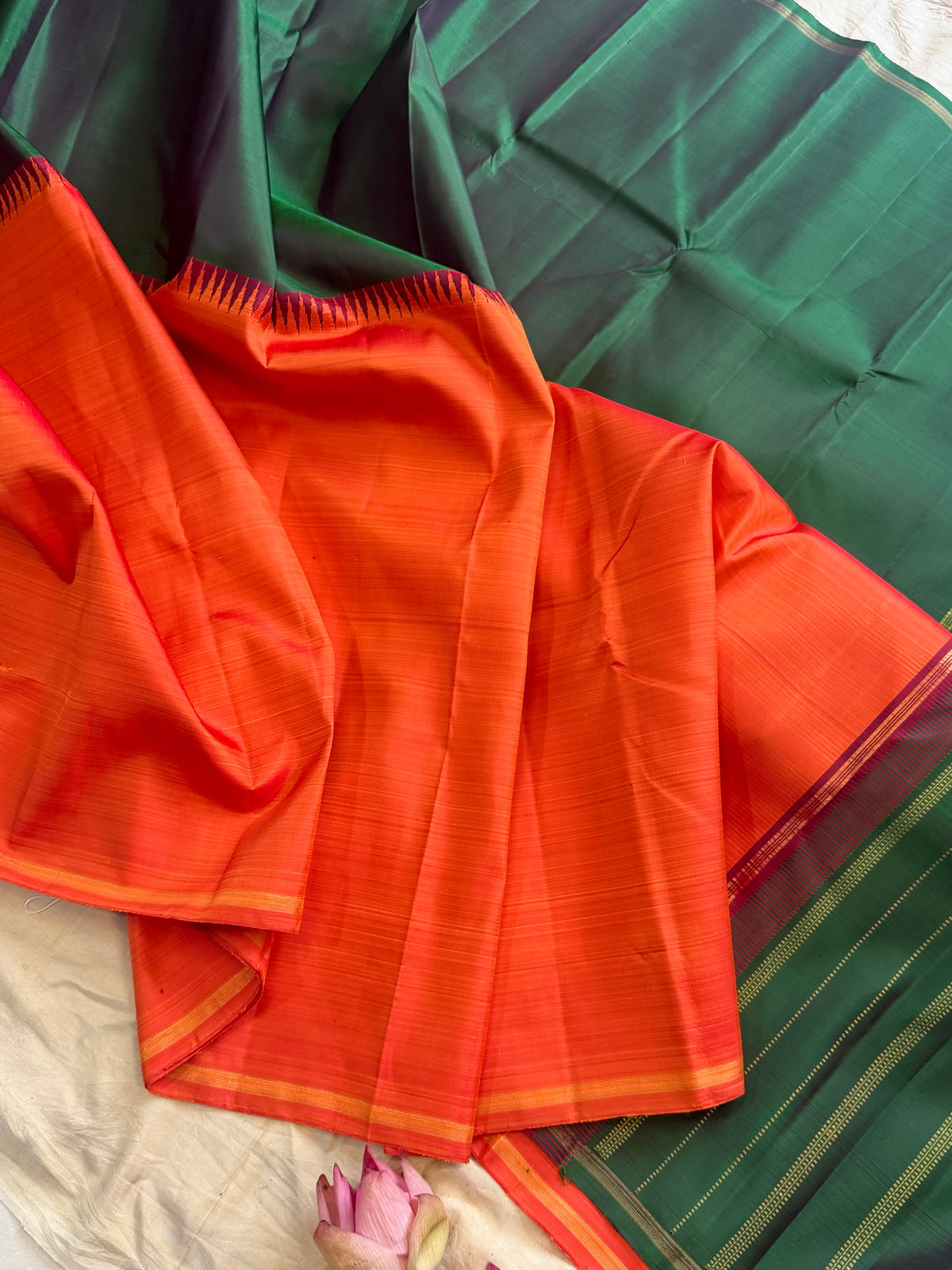 Half and half  simple pure Zari Kanjipuram clsa12712