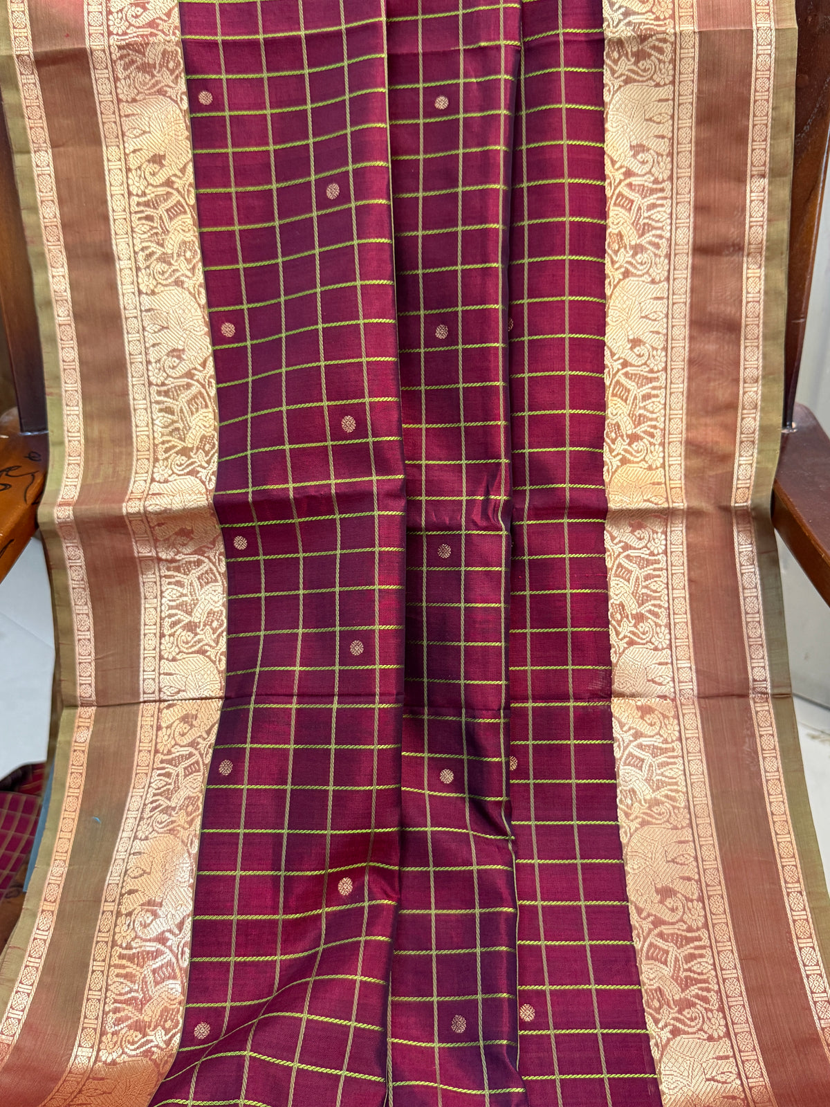 Premium silk cotton-thread kattam with butta/clsa 12255