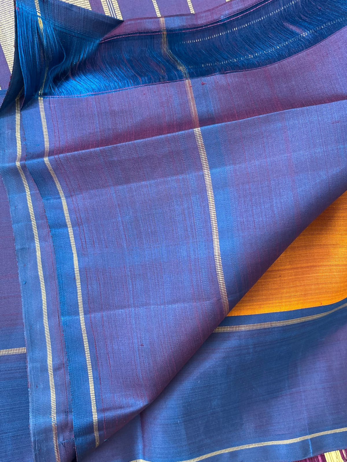 Rustic honey colour pure zari/kanjipuram silk saree clsa 11284