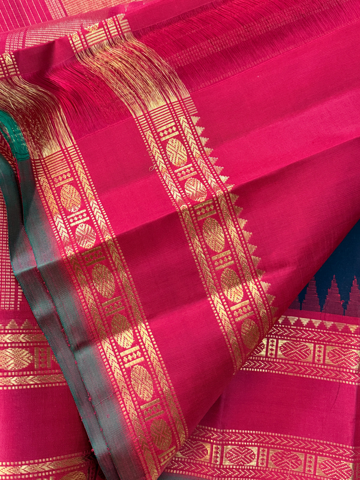 Kanchana black  Rettapet Korvai /kanjipuram silk sarees clsa 11577