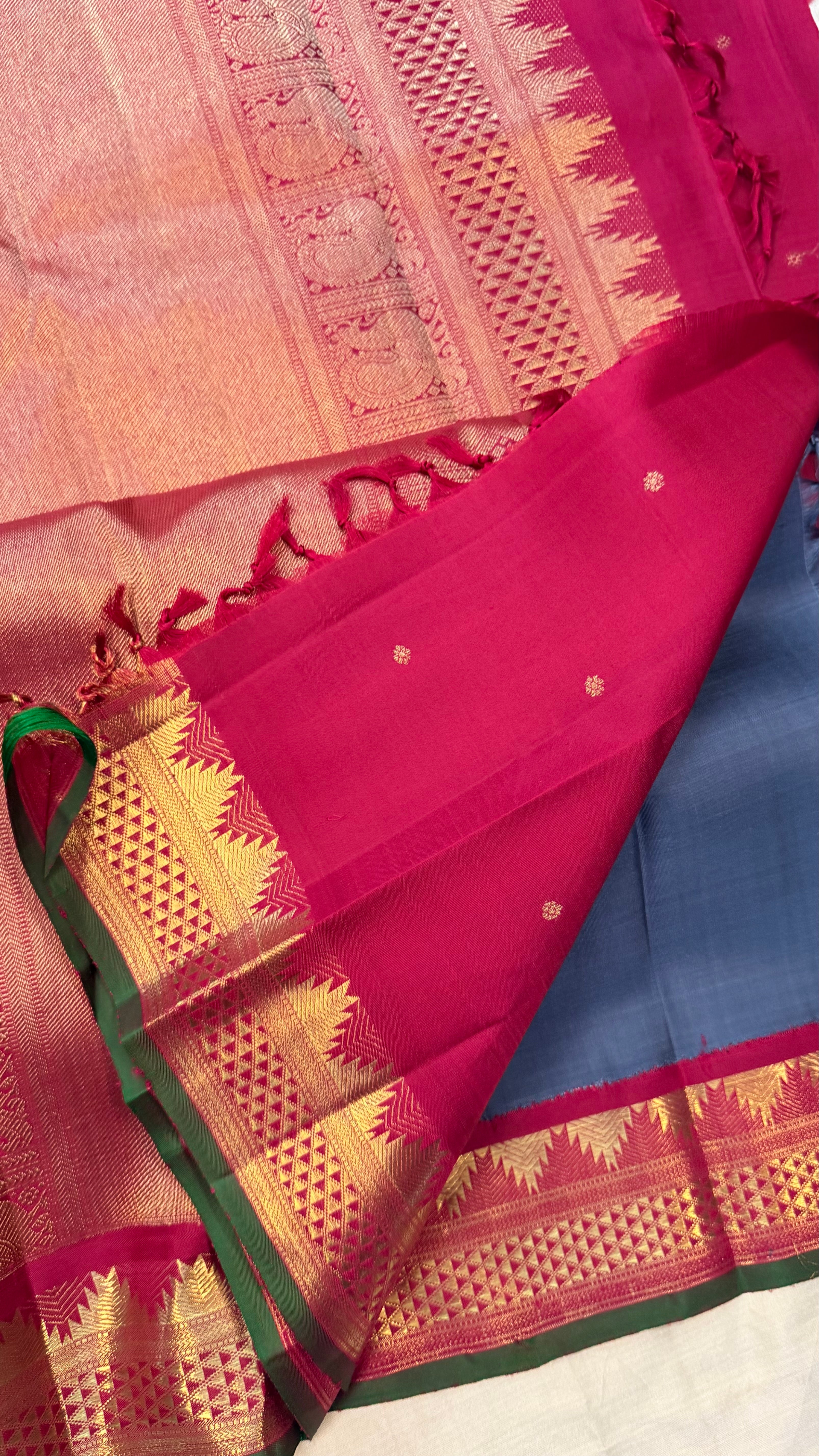 Grey korvai kanjipuram/ Kanjipuram silk