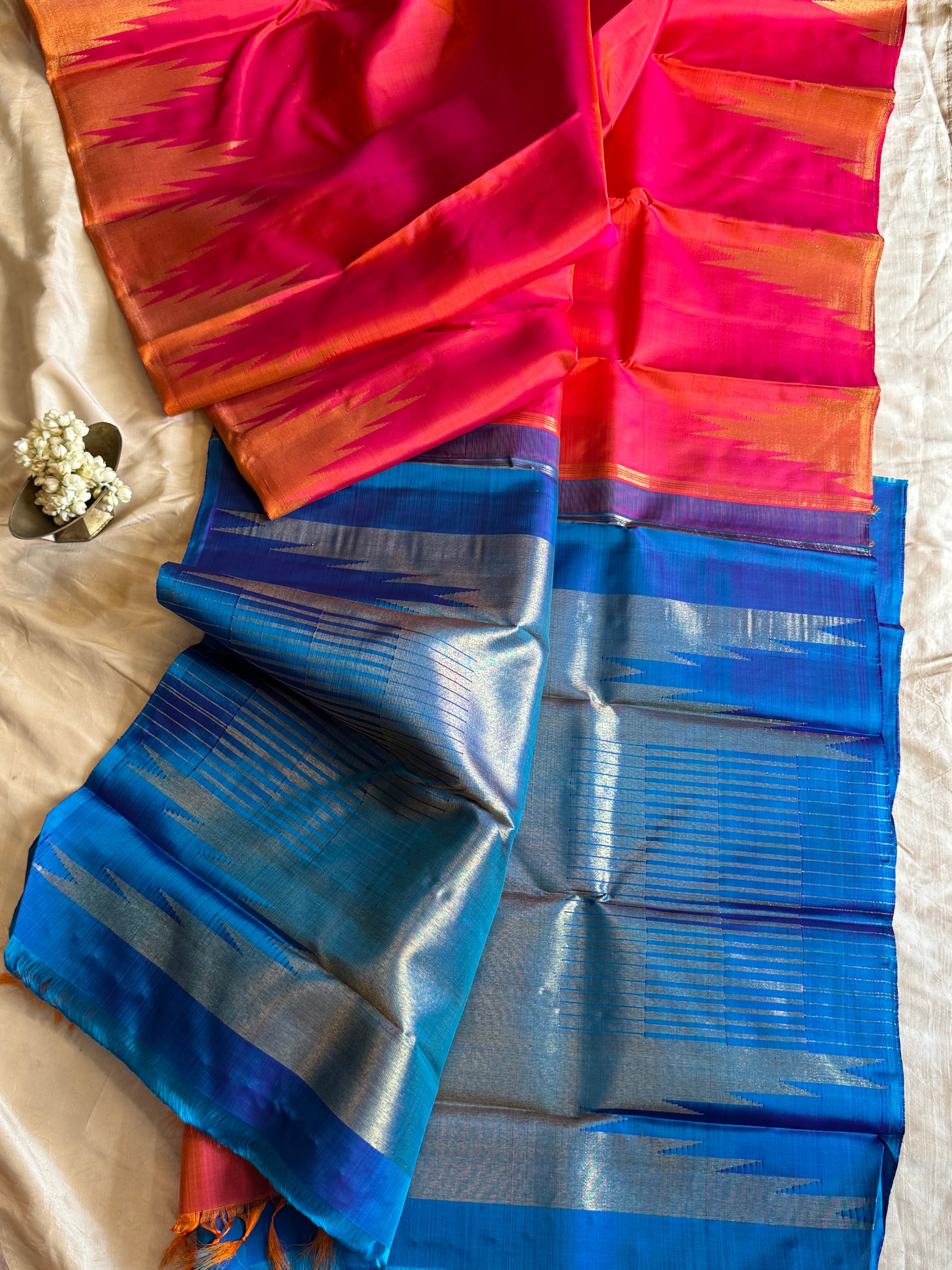 Peach thazhamboo  rekku / 8 kol kanjipuram