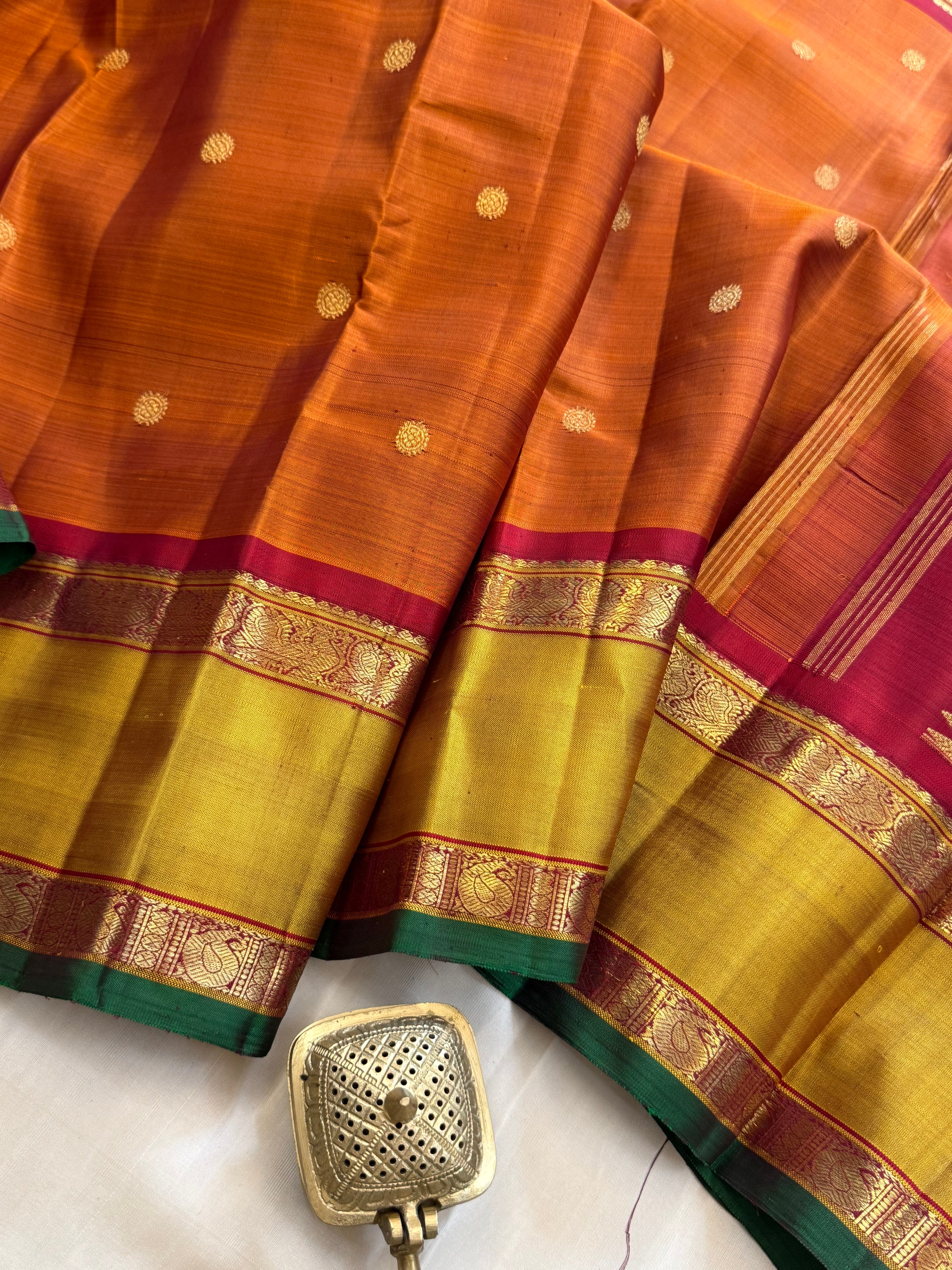 Rust retta per Pure Kanjipuram silk CLSA11285
