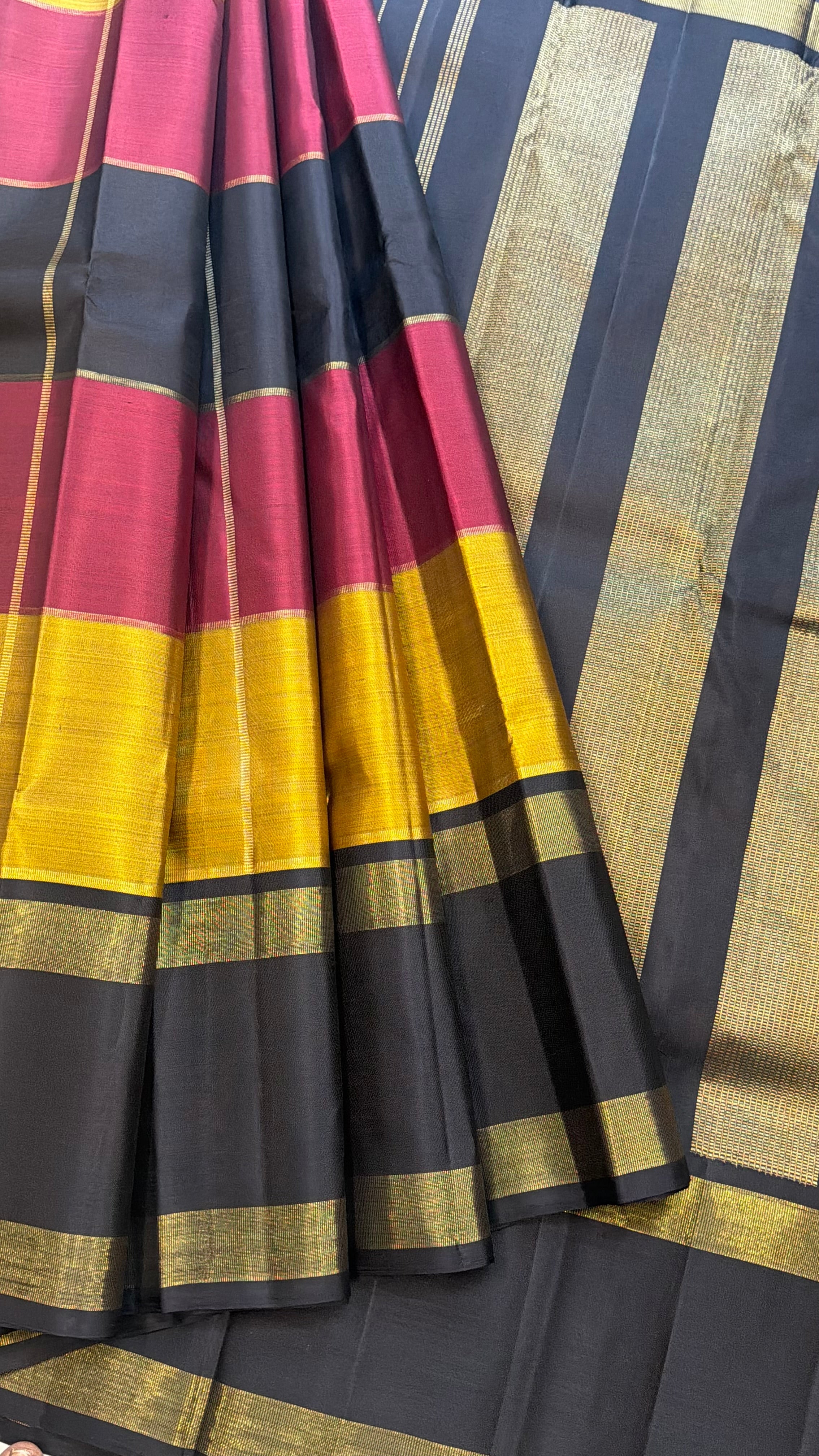 Vintage Kattam retta pet   / Kanjipuram silk