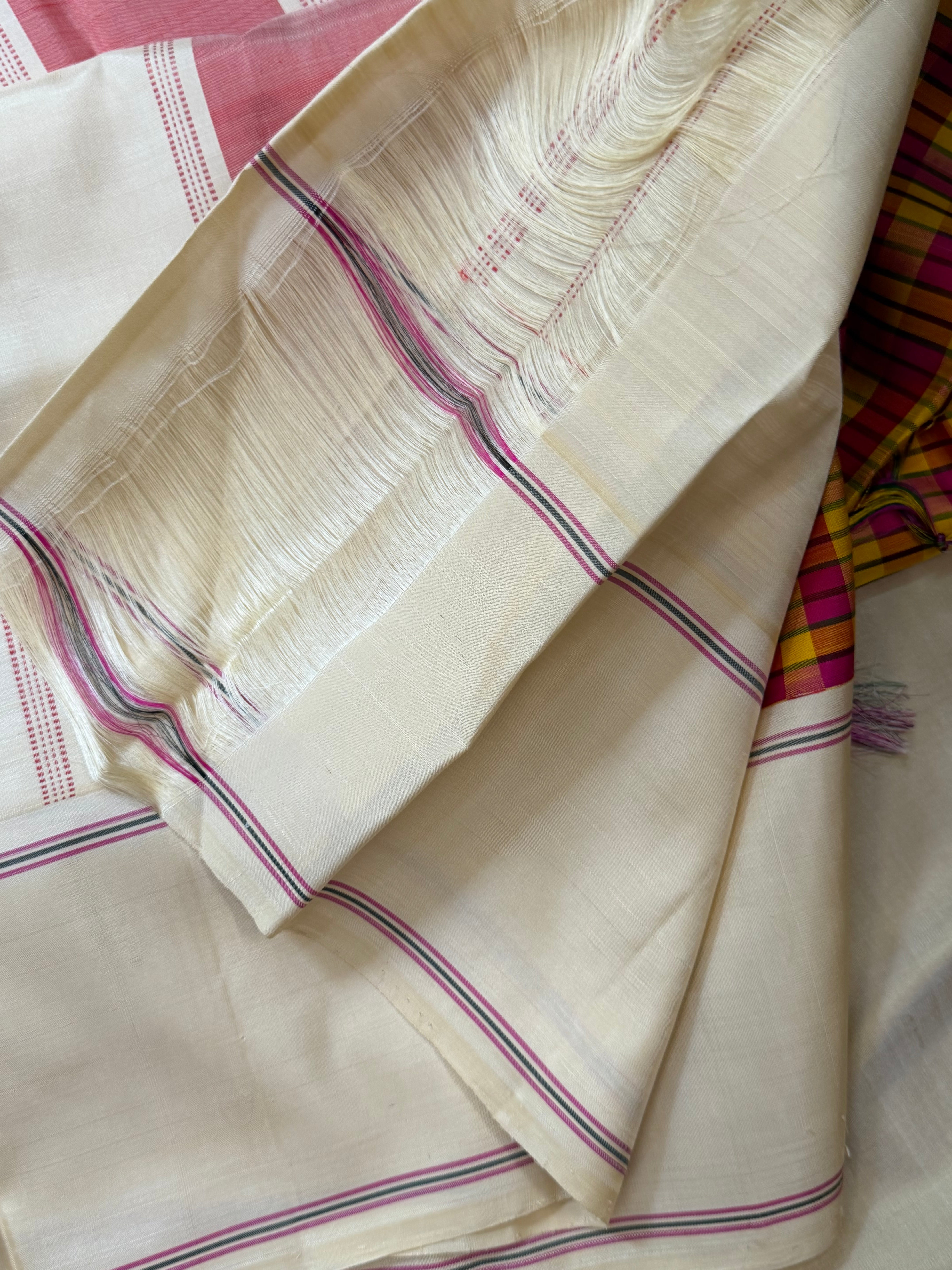 Multi color Kattam Korvai / Arani silk
