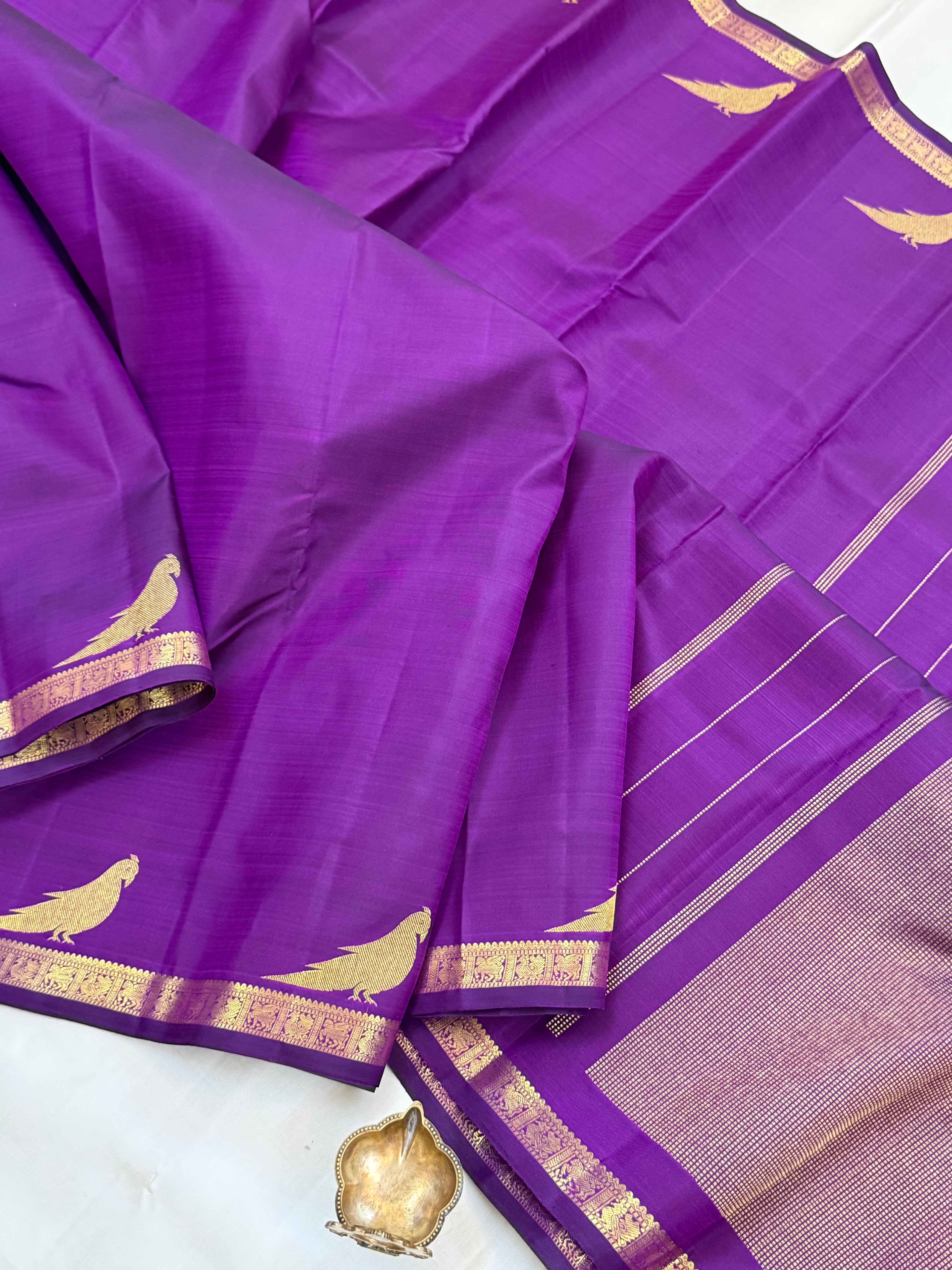 Purple Kili border 2g Kanjipuram silk CLSA11021