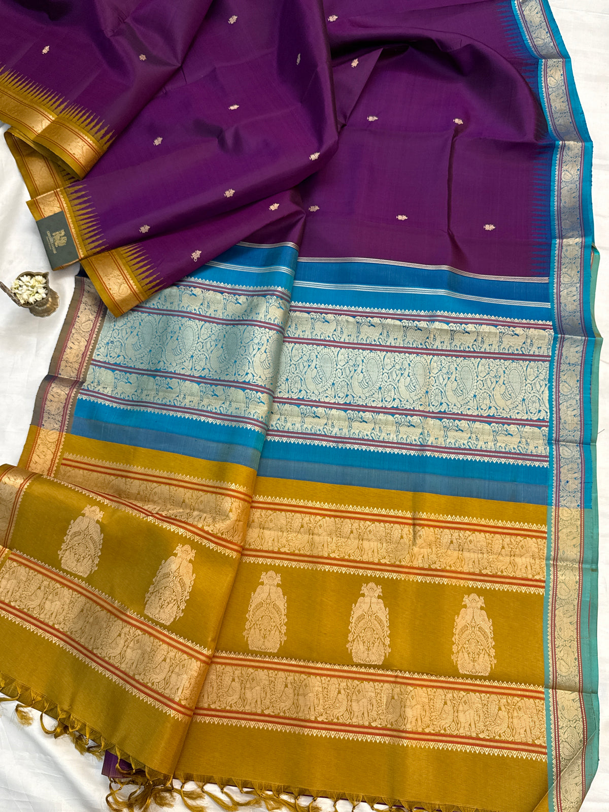 Festivel edit _Special edition_Ganga Jamuna with double palla Korvai thread Butta silk saree/clsa 12423