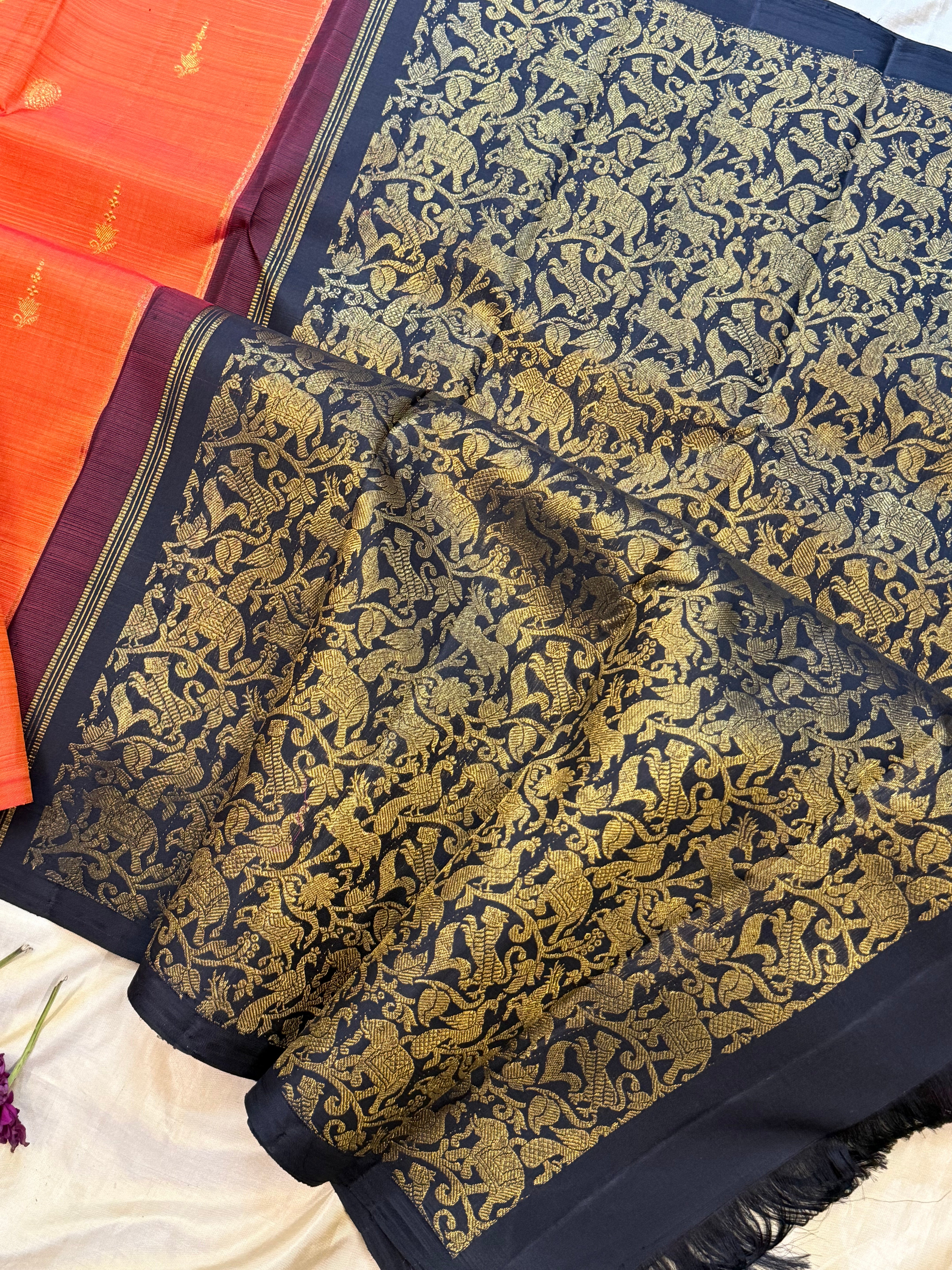 Concept saree  Ornage / Kanjipuram silk