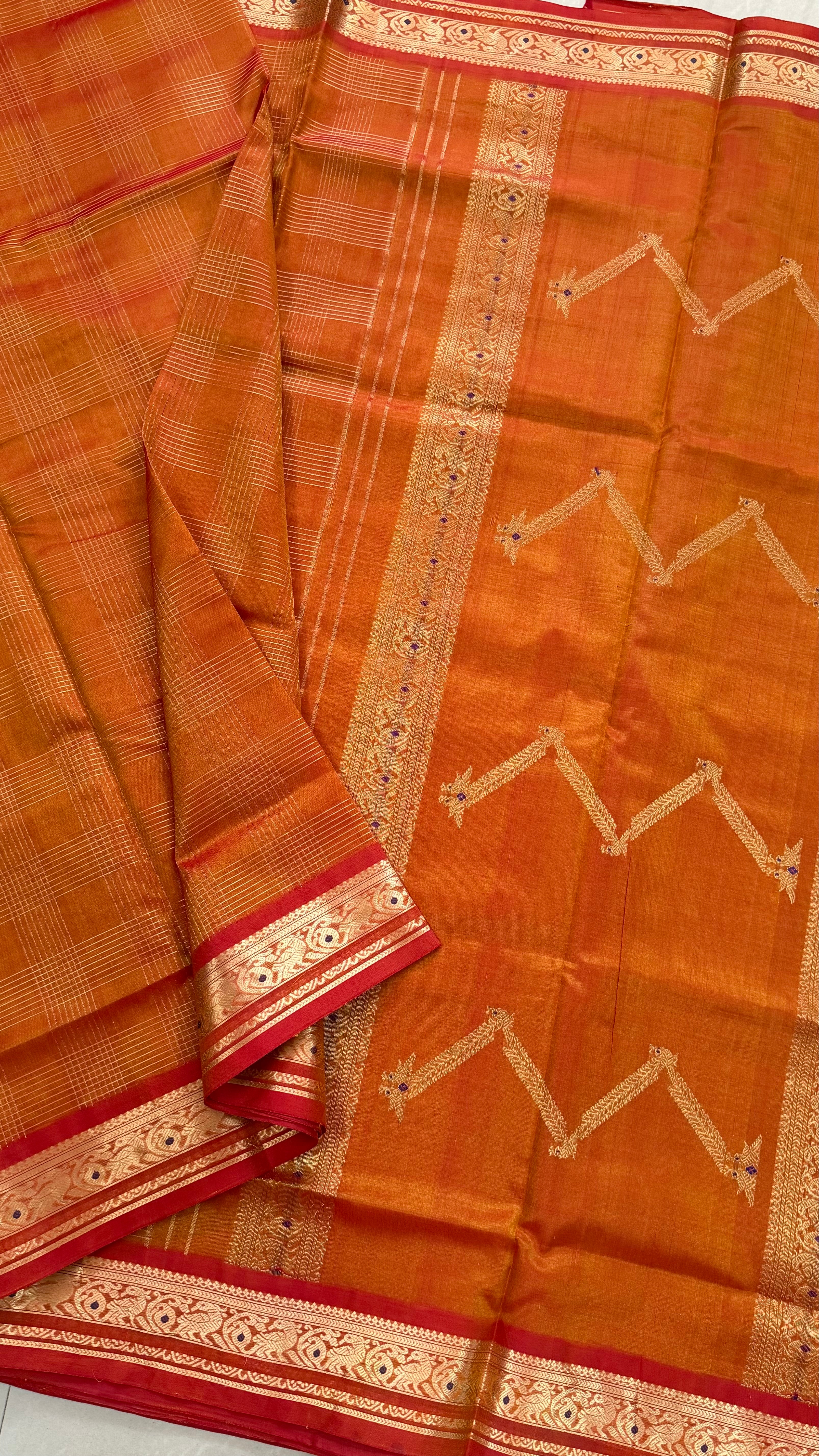 Kattam Meena work border premium silk