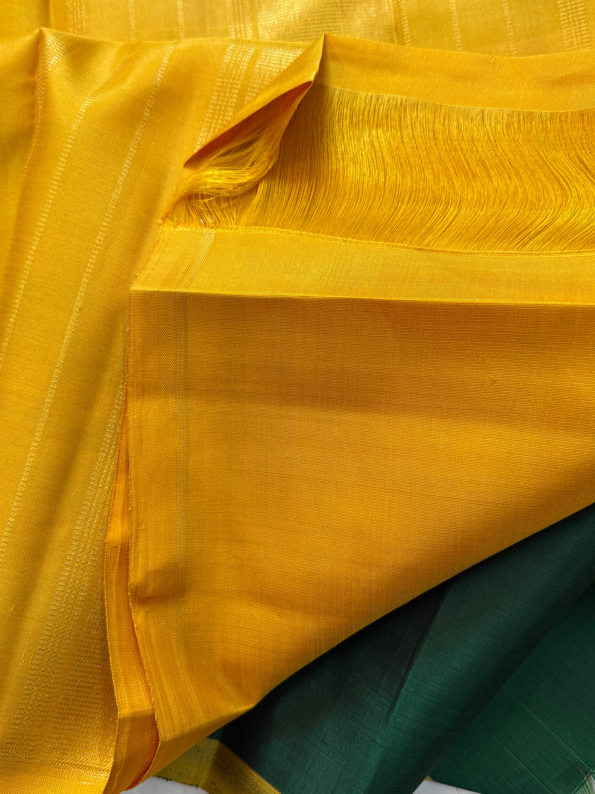 Green and mustard pure Zari/ kanjipuram silk saree clsa 12139