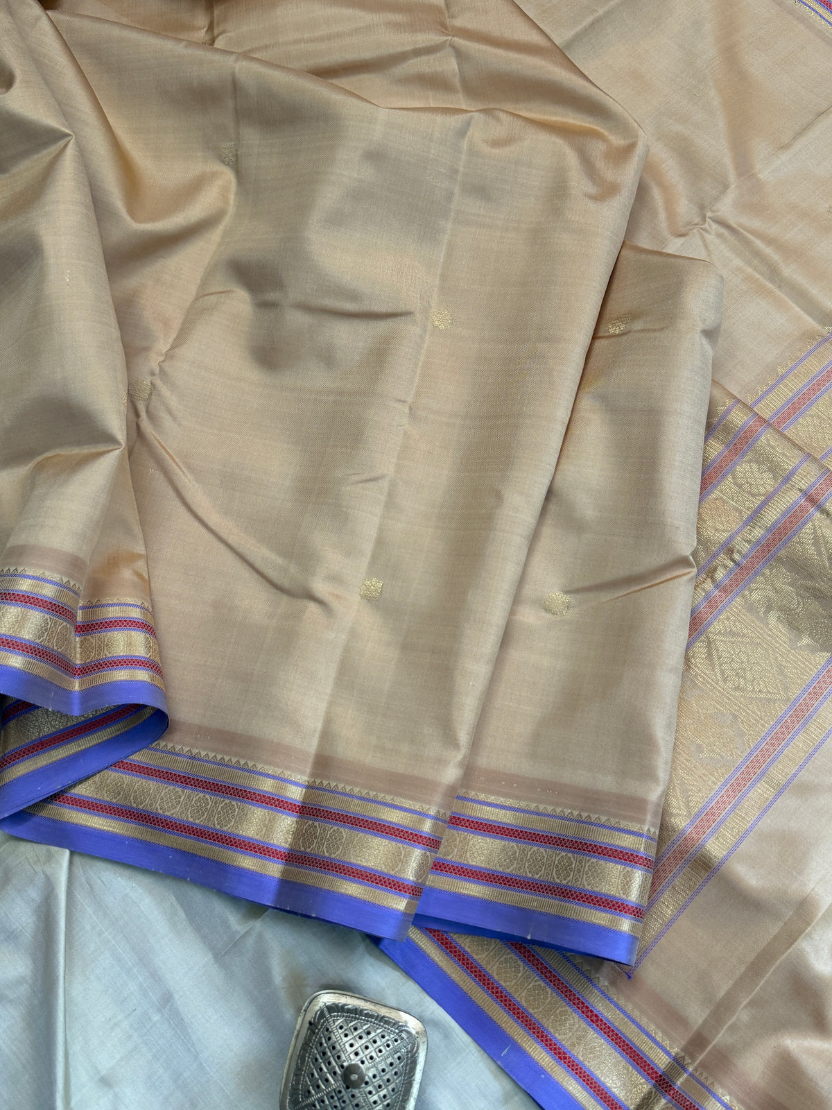 Special edition-sandal border with body Zari butta  silk saree/clsa 12545