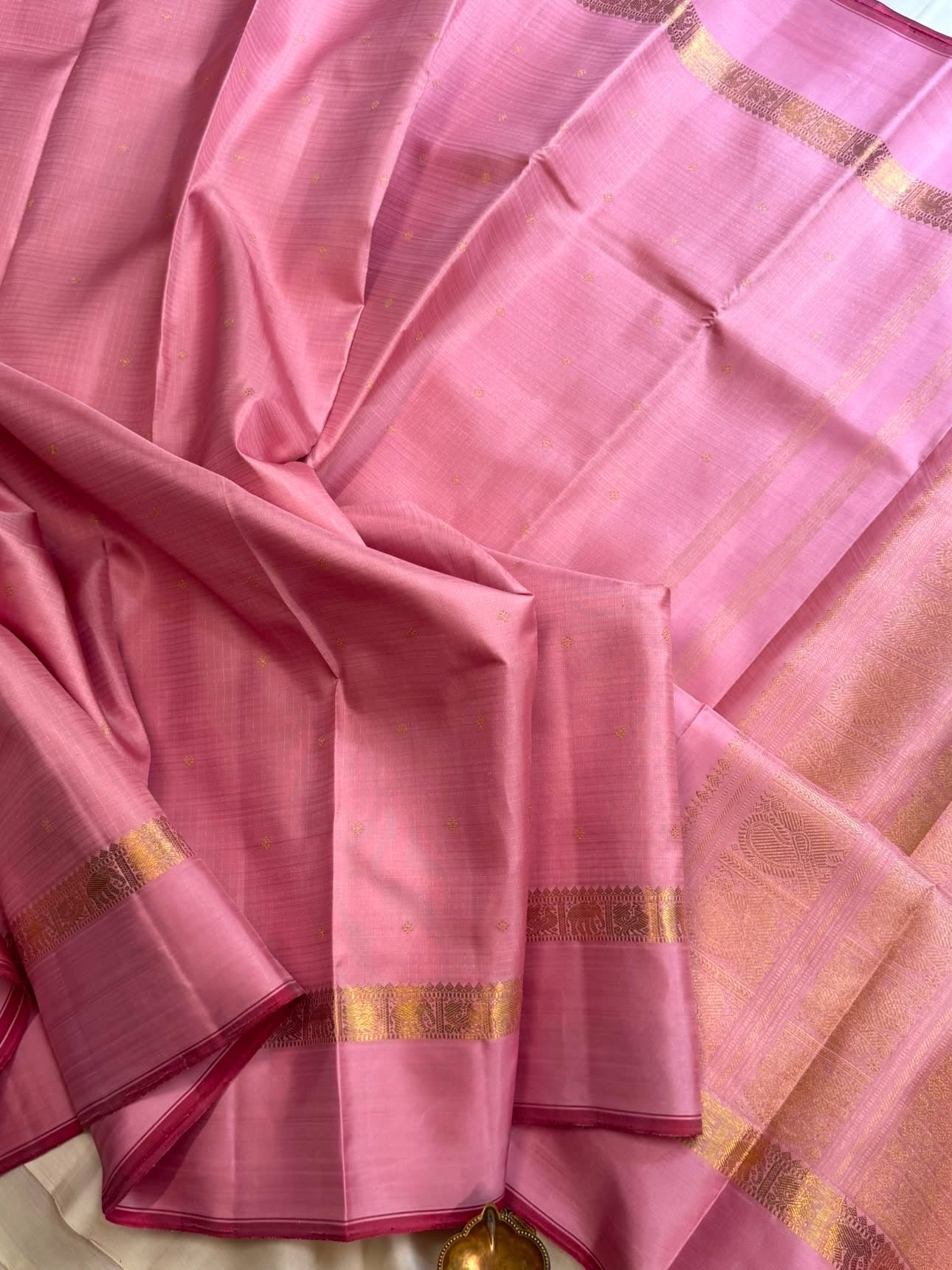 Light pink pure Zari Kattam / kanjipuram silk saree CLSA 10366