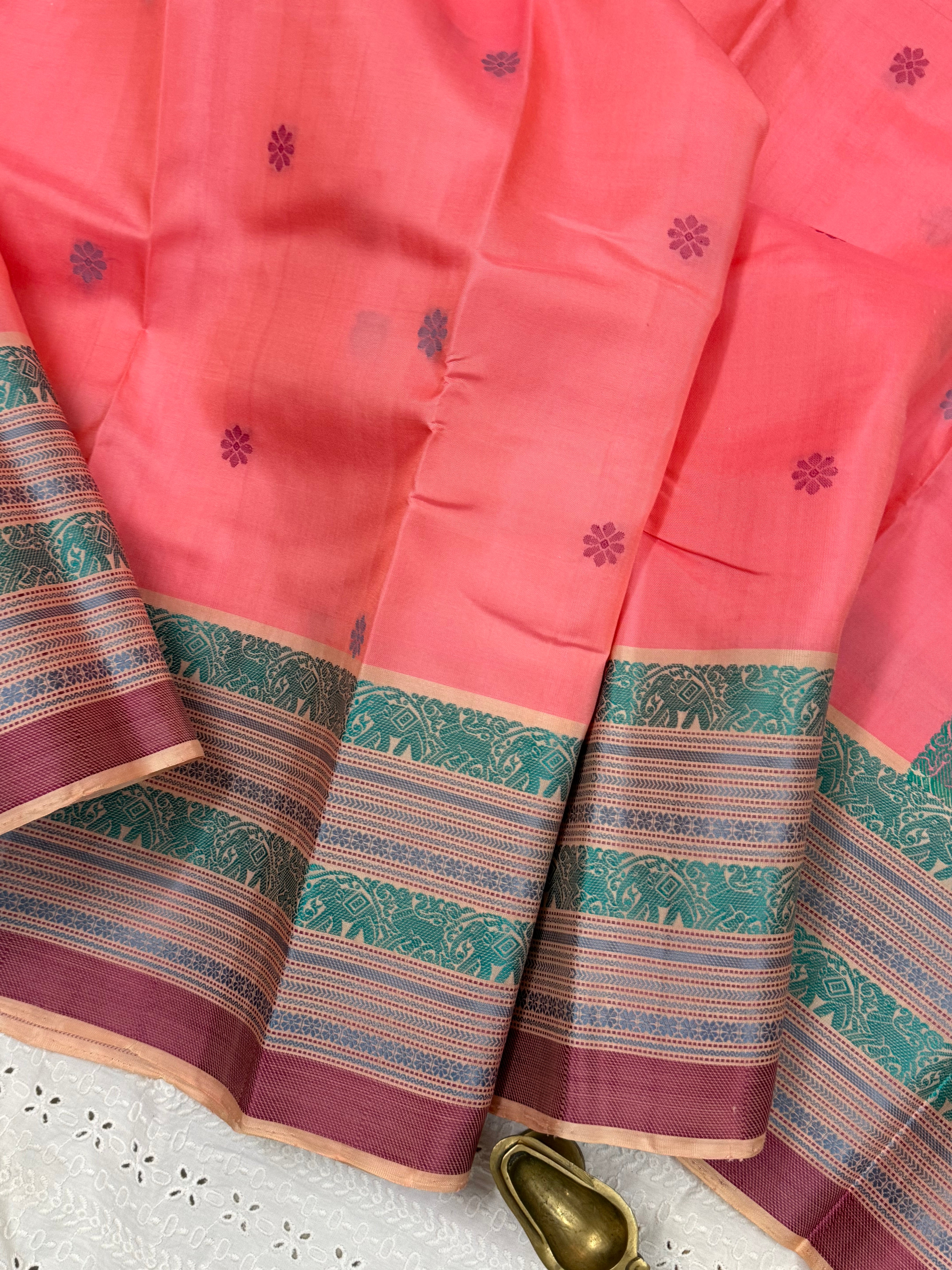 Peach Thread work/ Varnangal Soft Silk