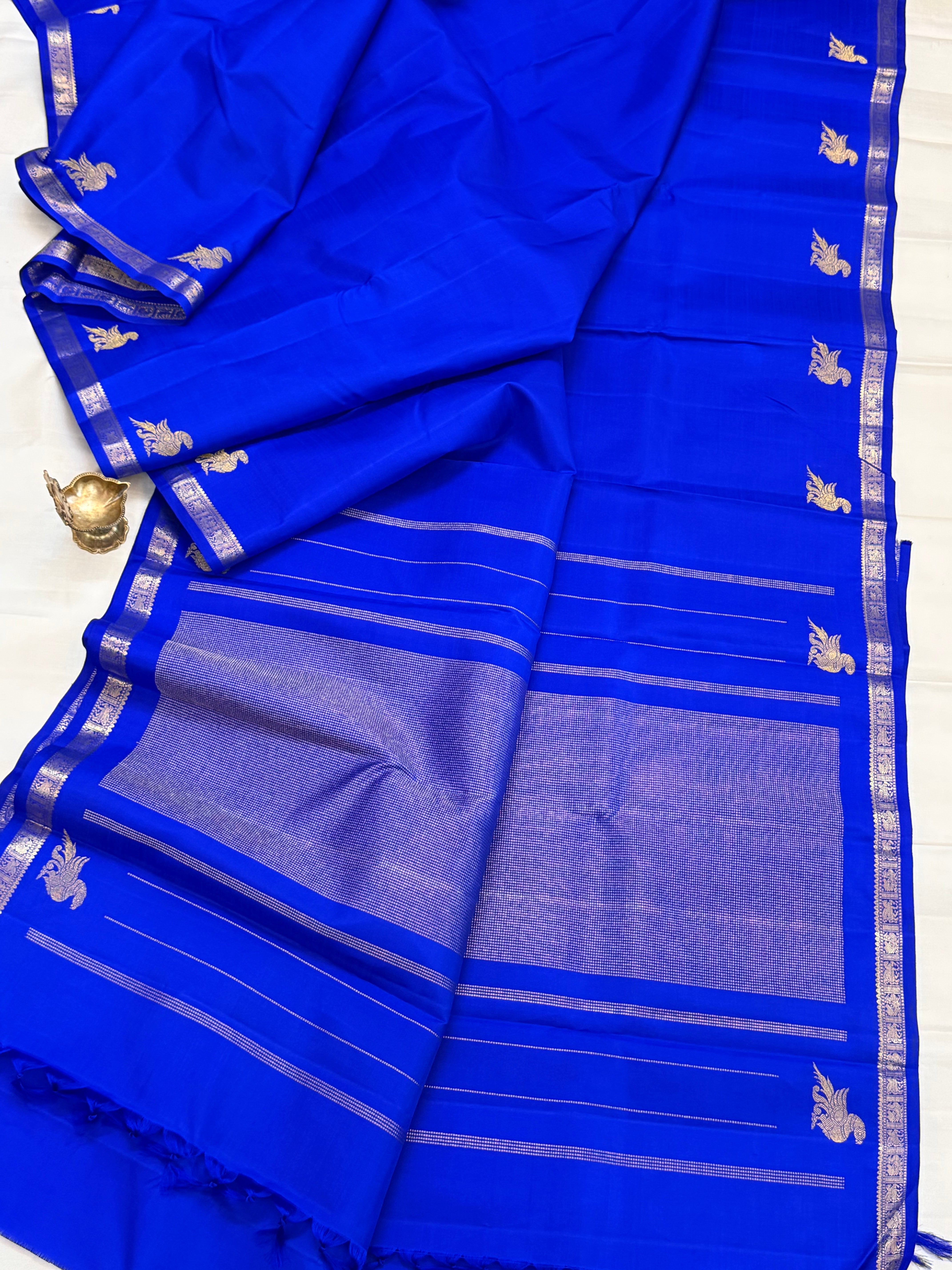 Ms blue Kili border 2g Kanjipuram silk CLSA11020