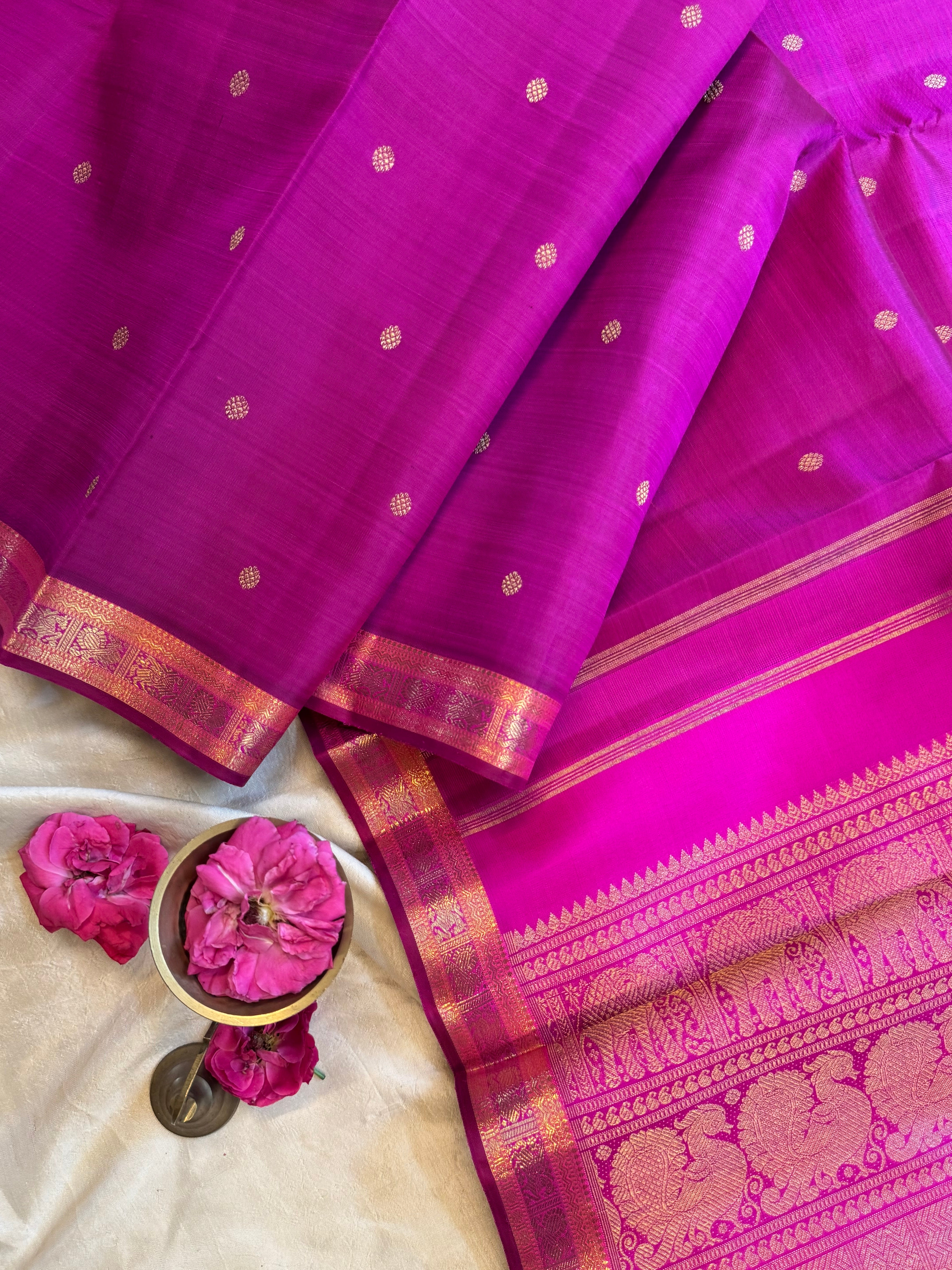 Vadamalli small border kanjipuram silk