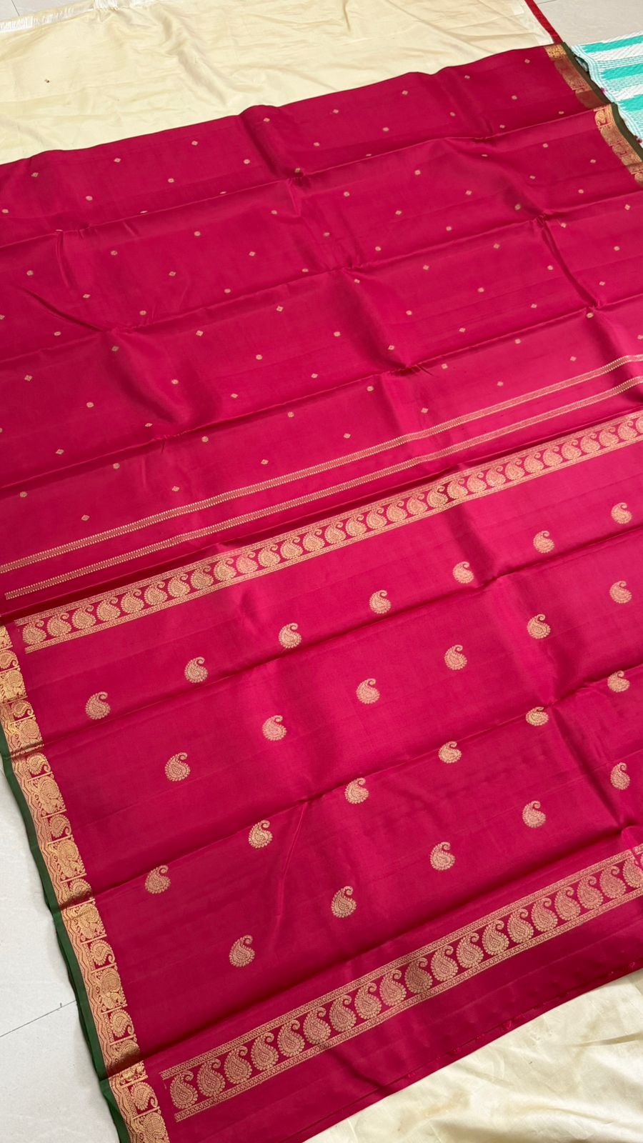 Pinkish Araku small border/ Kanjipuram silk