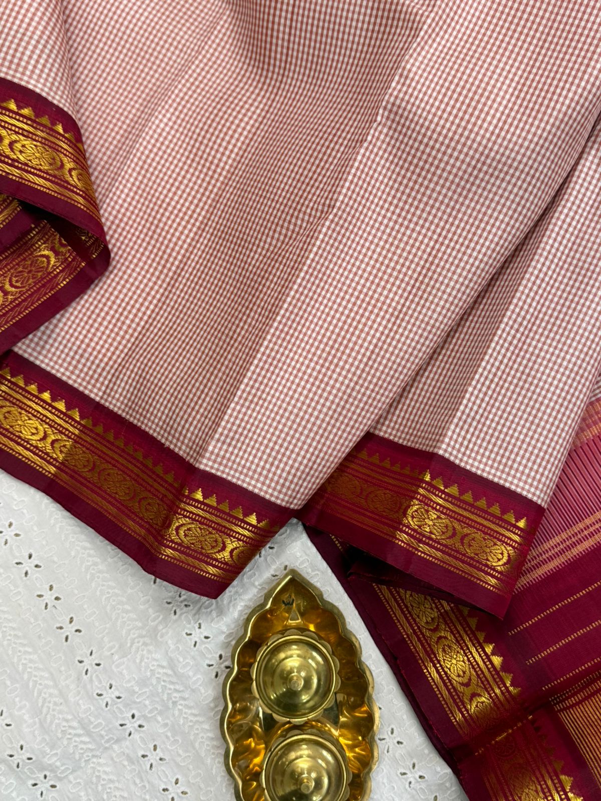 Pink checks and araku / Arani Silk CLSA9879