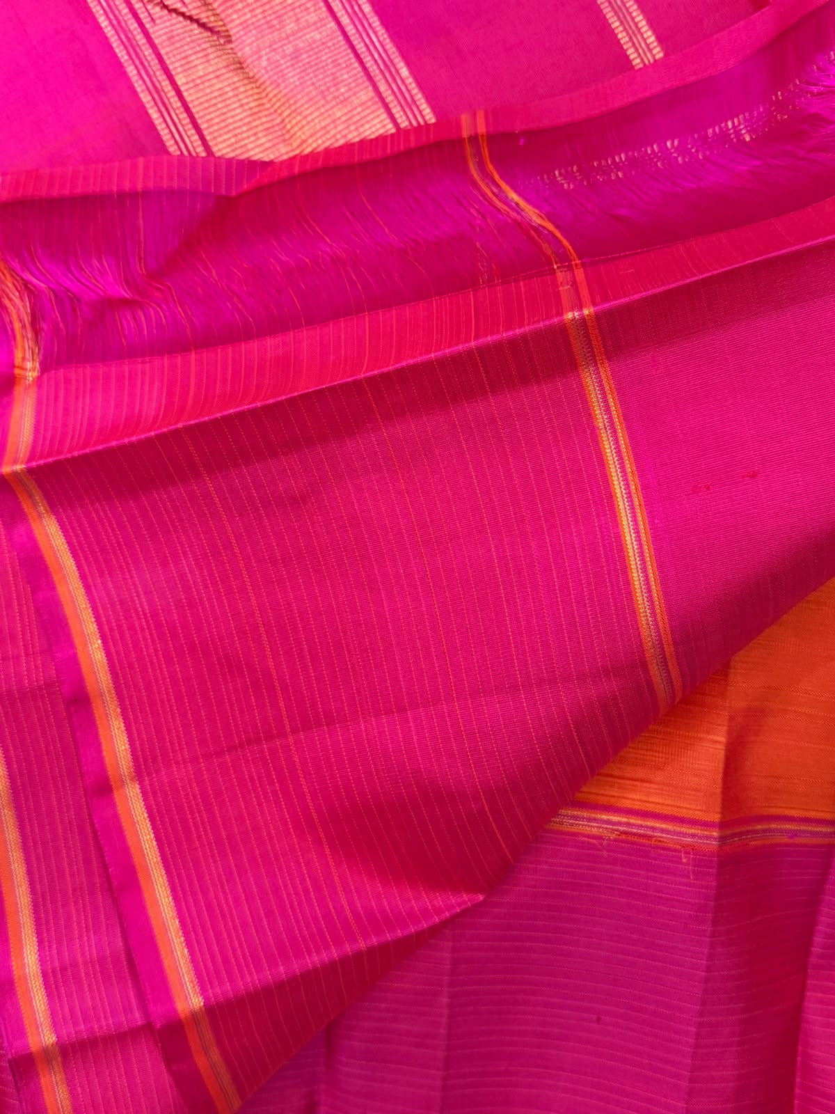 Orange and pink kamalam butta/ Kanjipuram silk CL9912