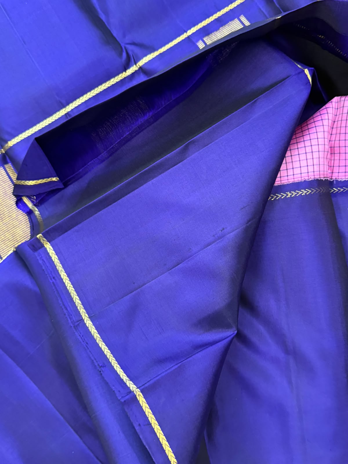 Pink kattam long border/ Kanjipuram silk CL9922
