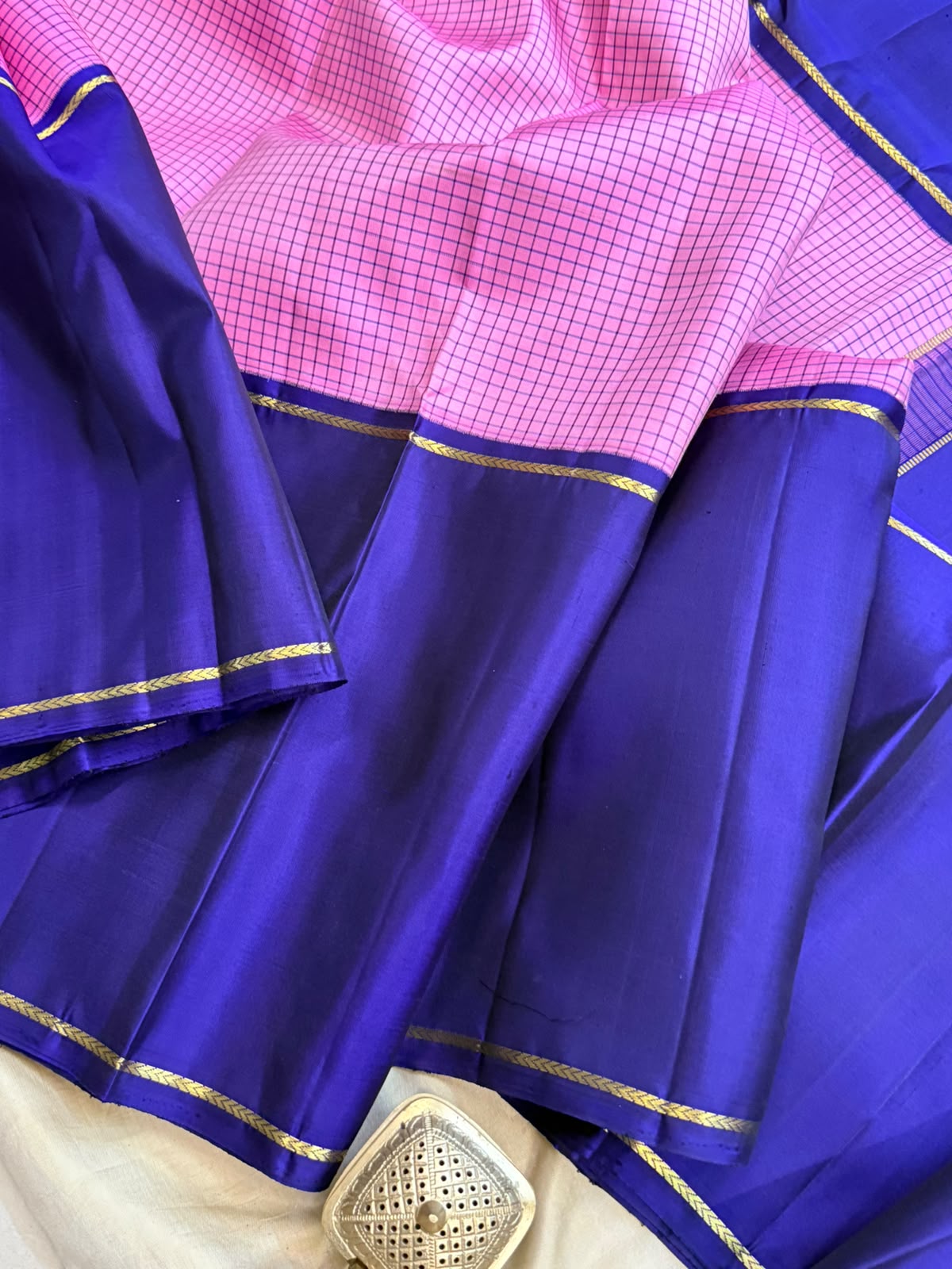 Pink kattam long border/ Kanjipuram silk CL9922