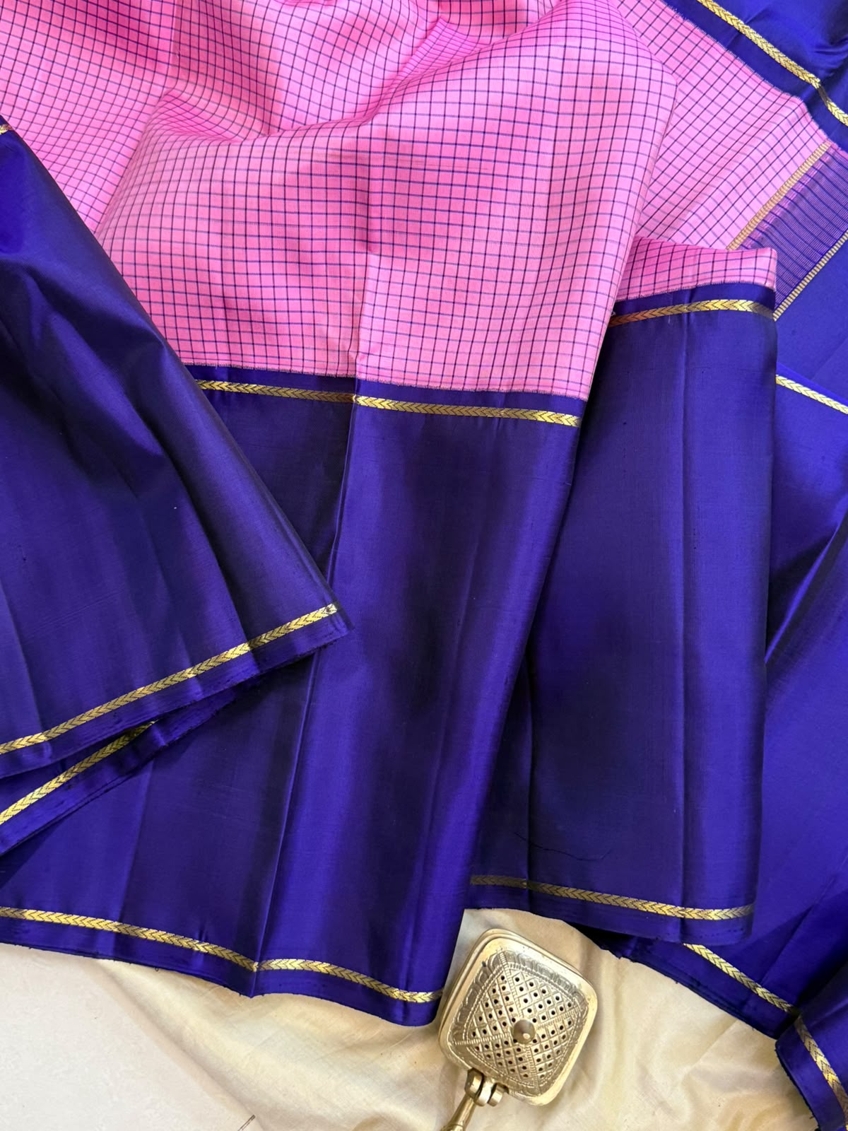 Pink kattam long border/ Kanjipuram silk CL9922