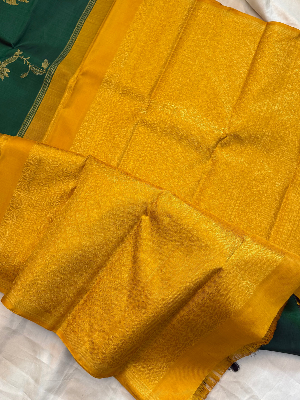 Green Lehariya kanjipuram silk saree CLSA13073
