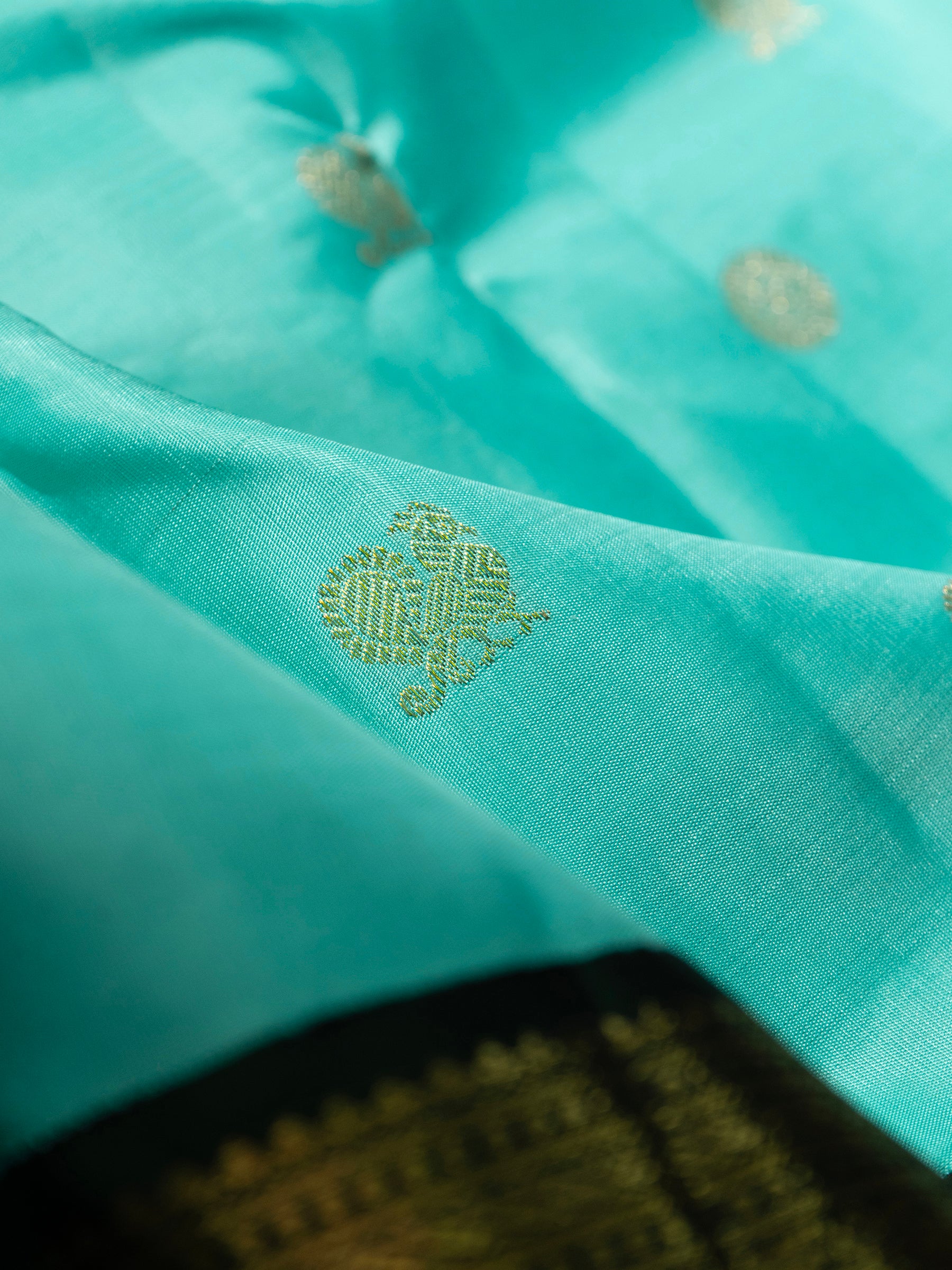 Aqua blue green Korvai / Kanjivaram Saree CLSA