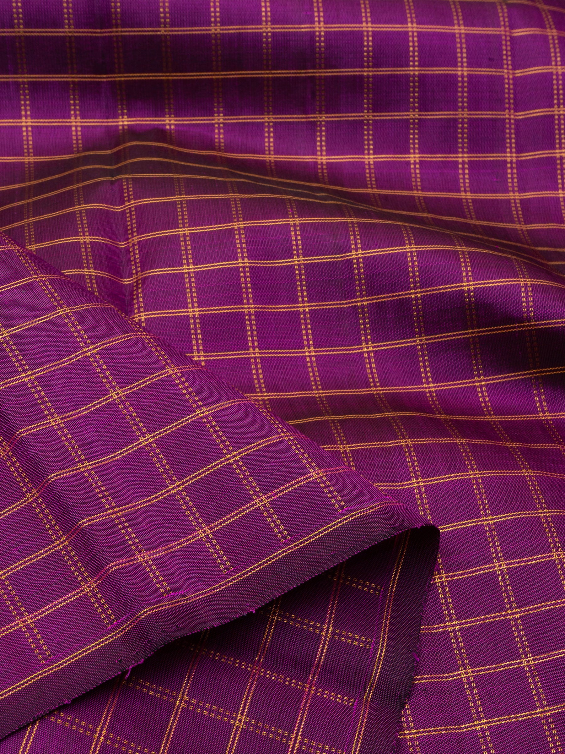 Purple zari checks / Blouse fabric