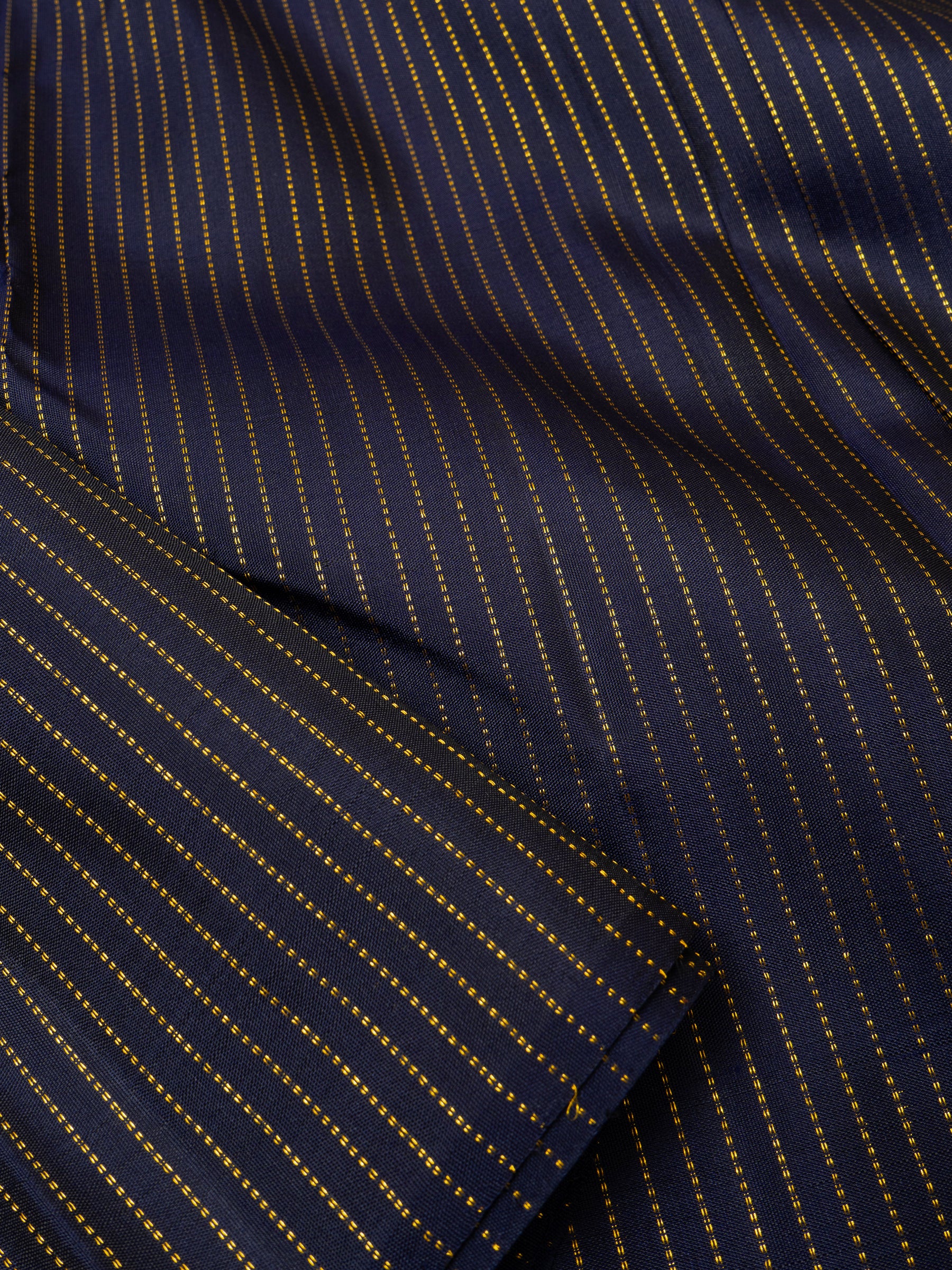 Dark blue zari stripes / blouse fabric