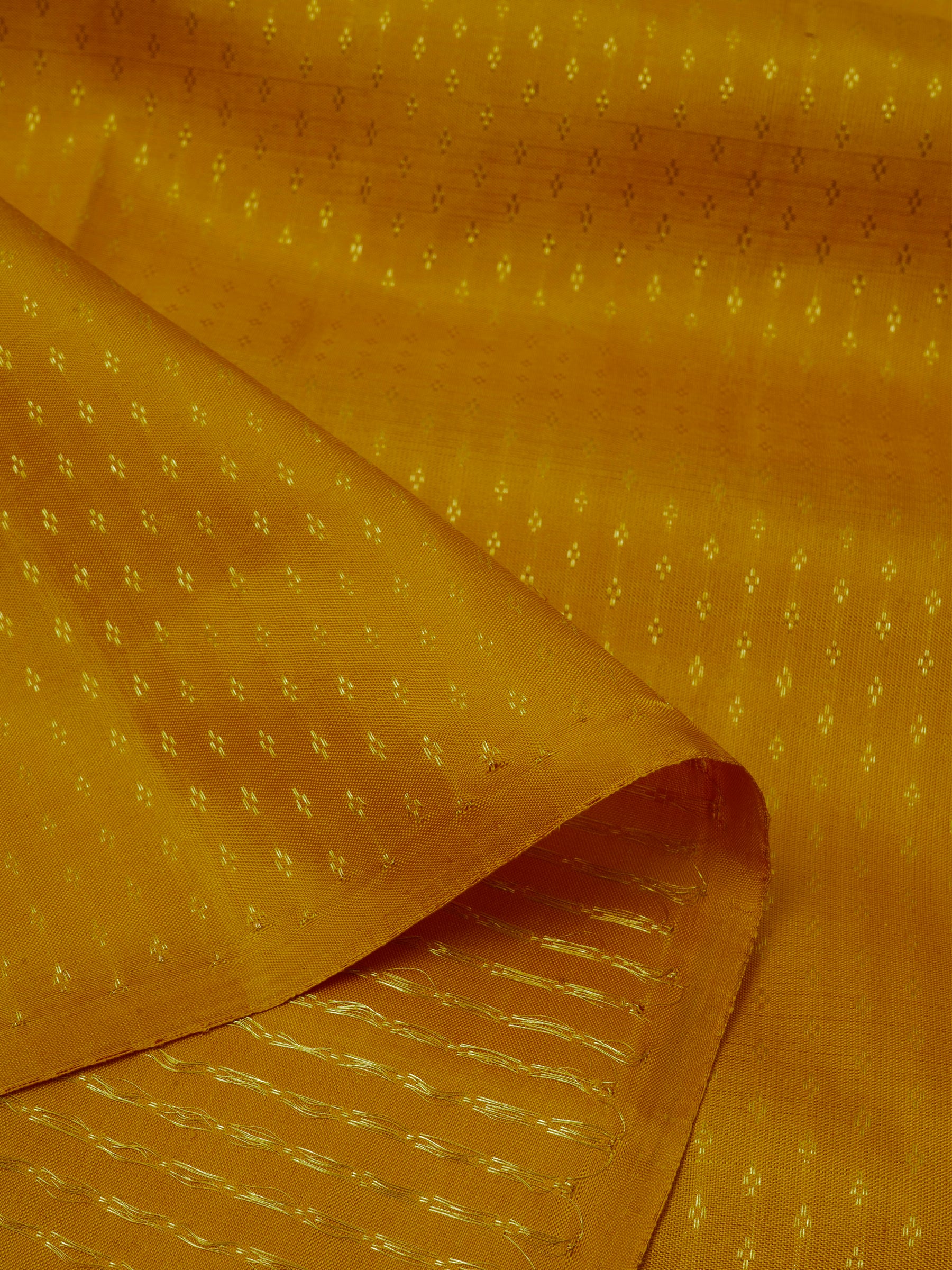 Mustard zari butta / Blouse fabric