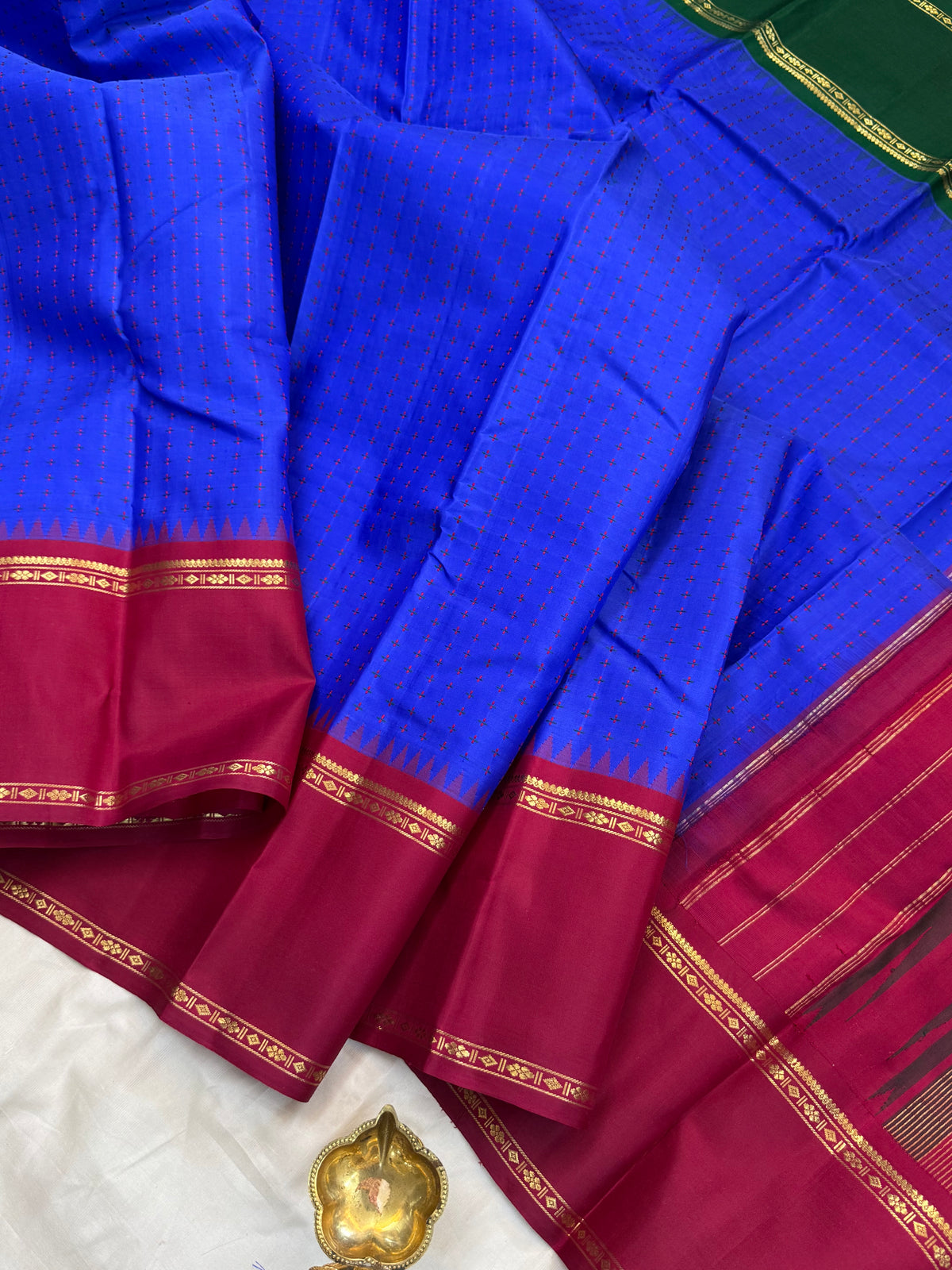 Aarani Ganga Jamuna Korvai thread plus butta  /kanjipuram silk saree clsa 12785