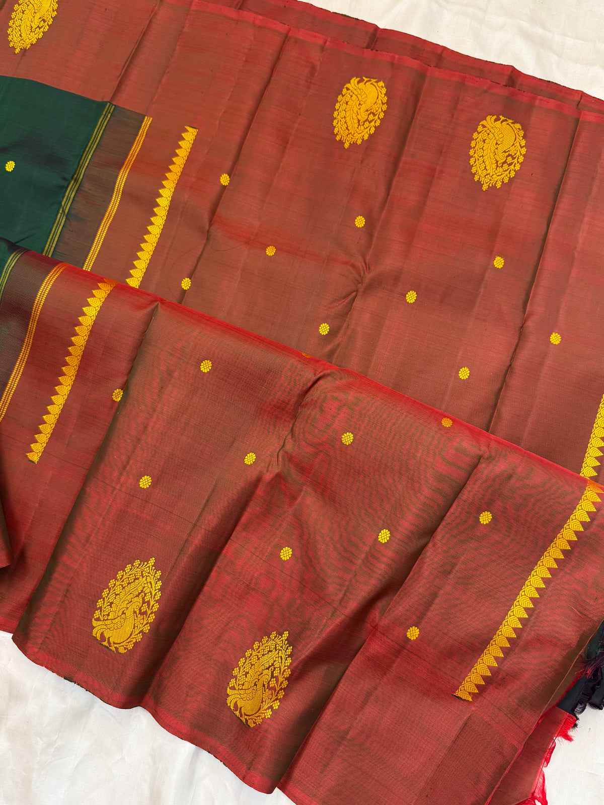 Aarani border butta thread work/kanjipuram silk saree clsa 12863