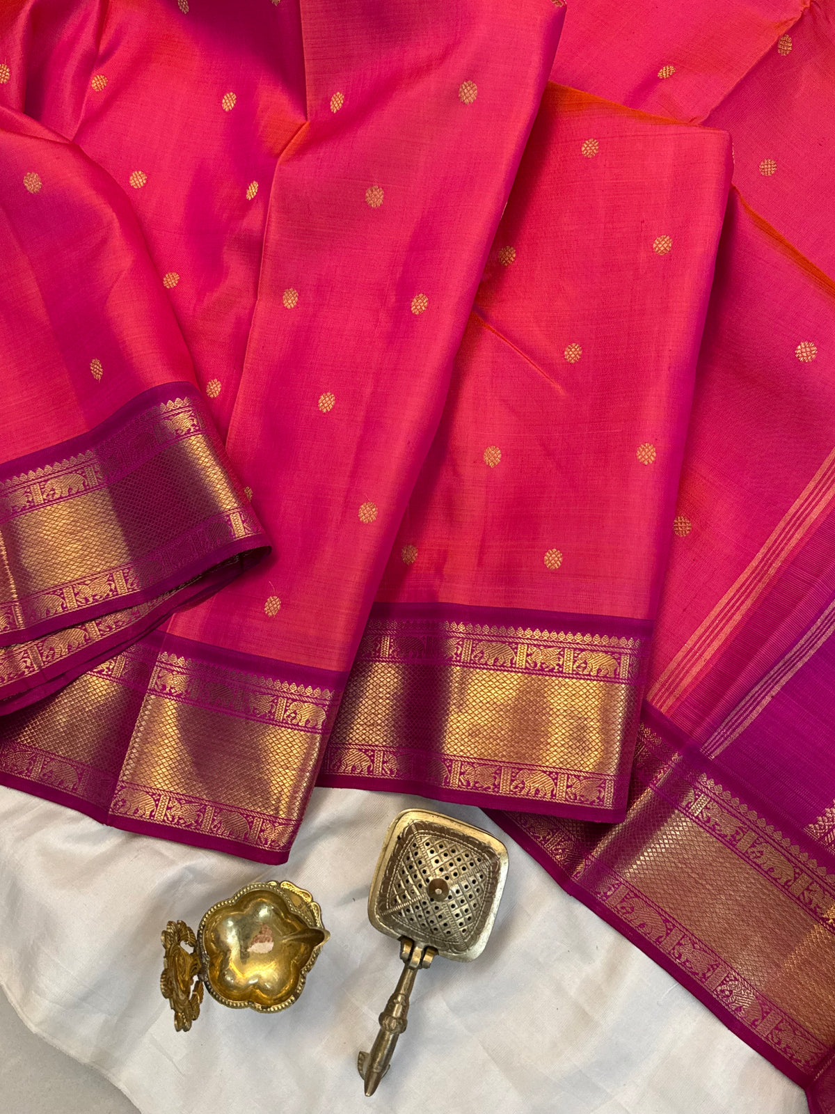 Kanagambaram with pure Zari/kanjipuram silk saree clsa 3330