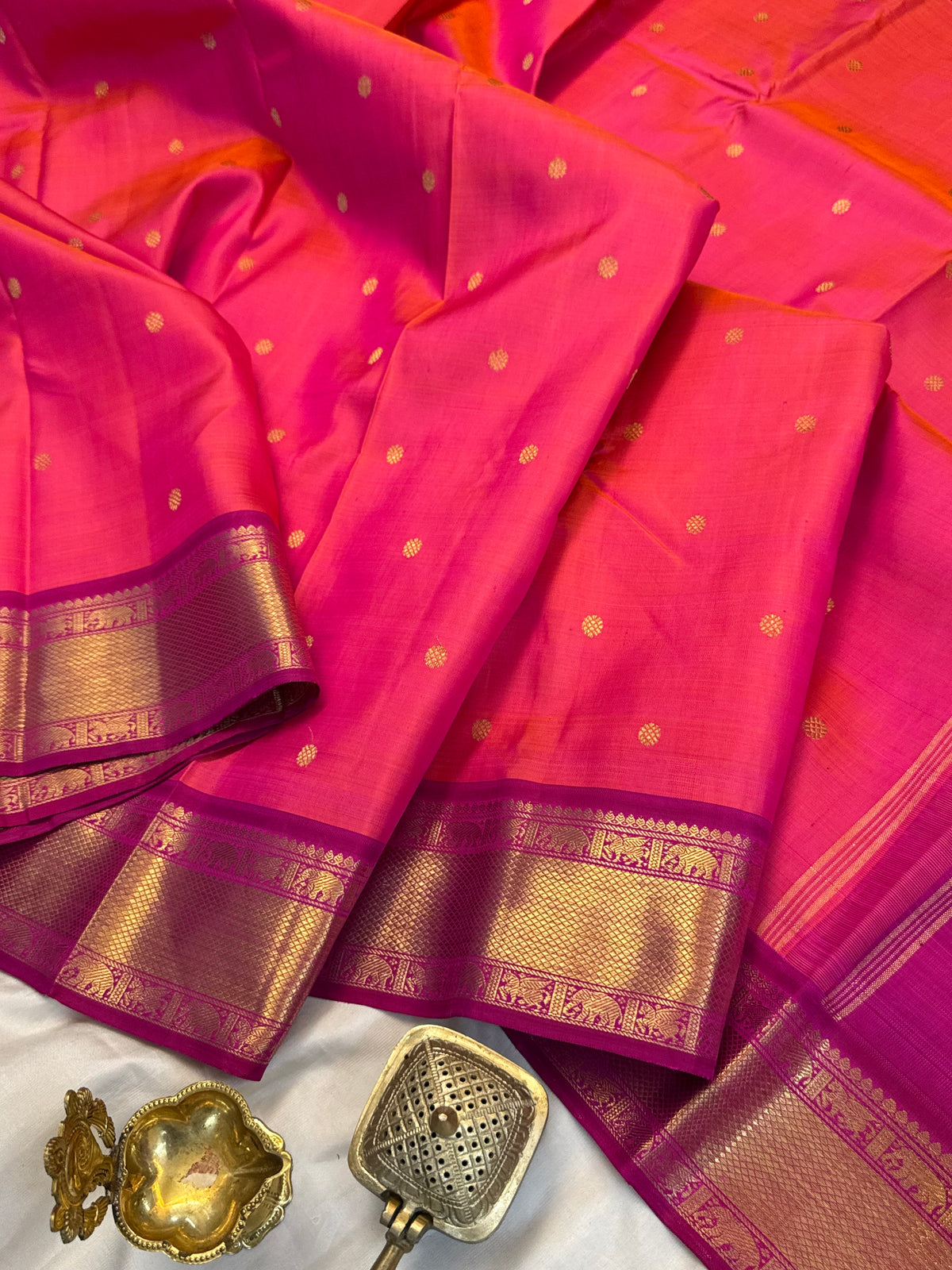 Kanagambaram with pure Zari/kanjipuram silk saree clsa 3330