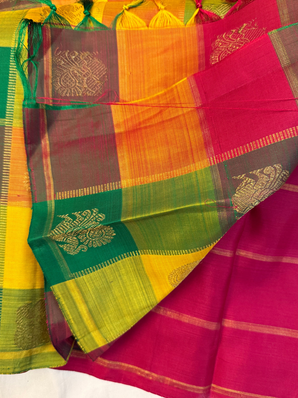 Paalum Pazham pallu and blouse pure zari/ kanjipuram silk saree clsa 13057