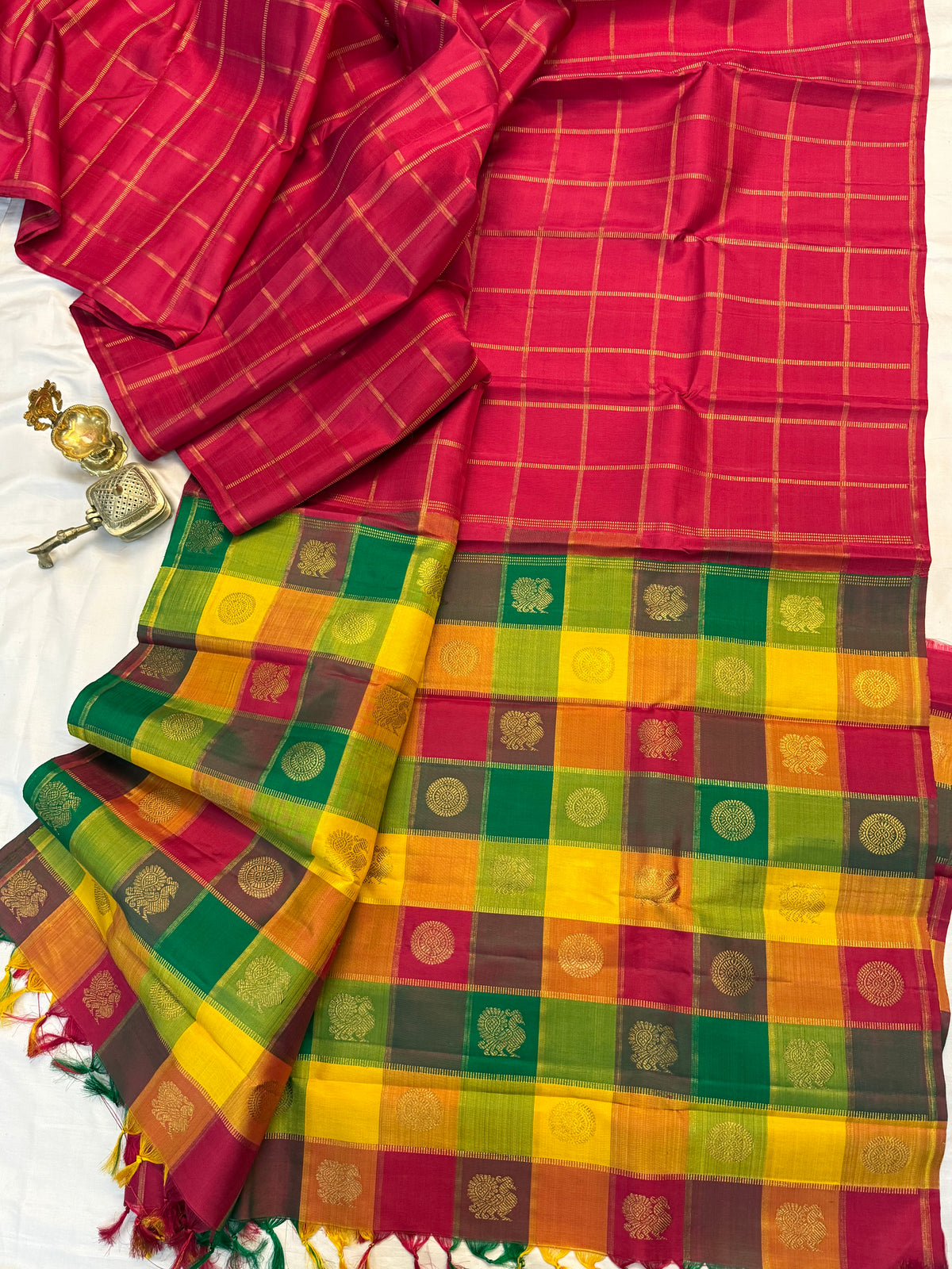 Paalum Pazham pallu and blouse pure zari/ kanjipuram silk saree clsa 13057