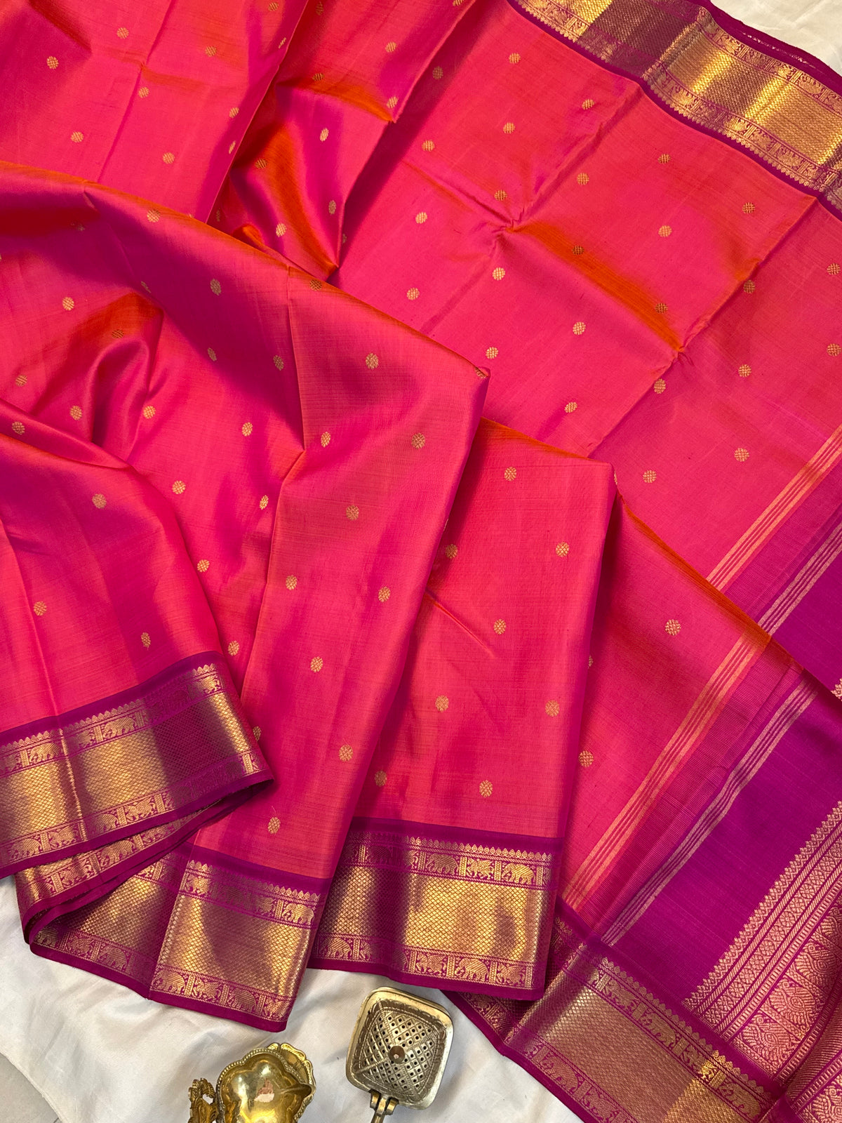 Kanagambaram with pure Zari/kanjipuram silk saree clsa 3330