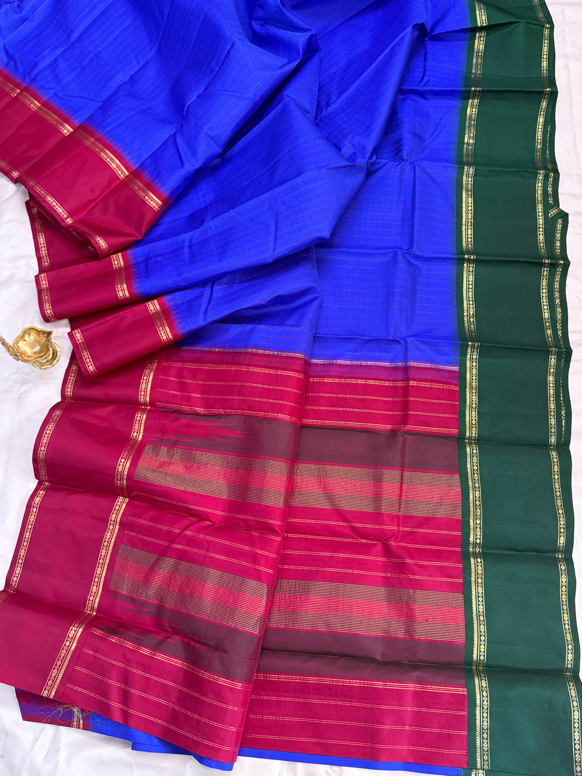 Aarani Ganga Jamuna Korvai thread plus butta  /kanjipuram silk saree clsa 12785